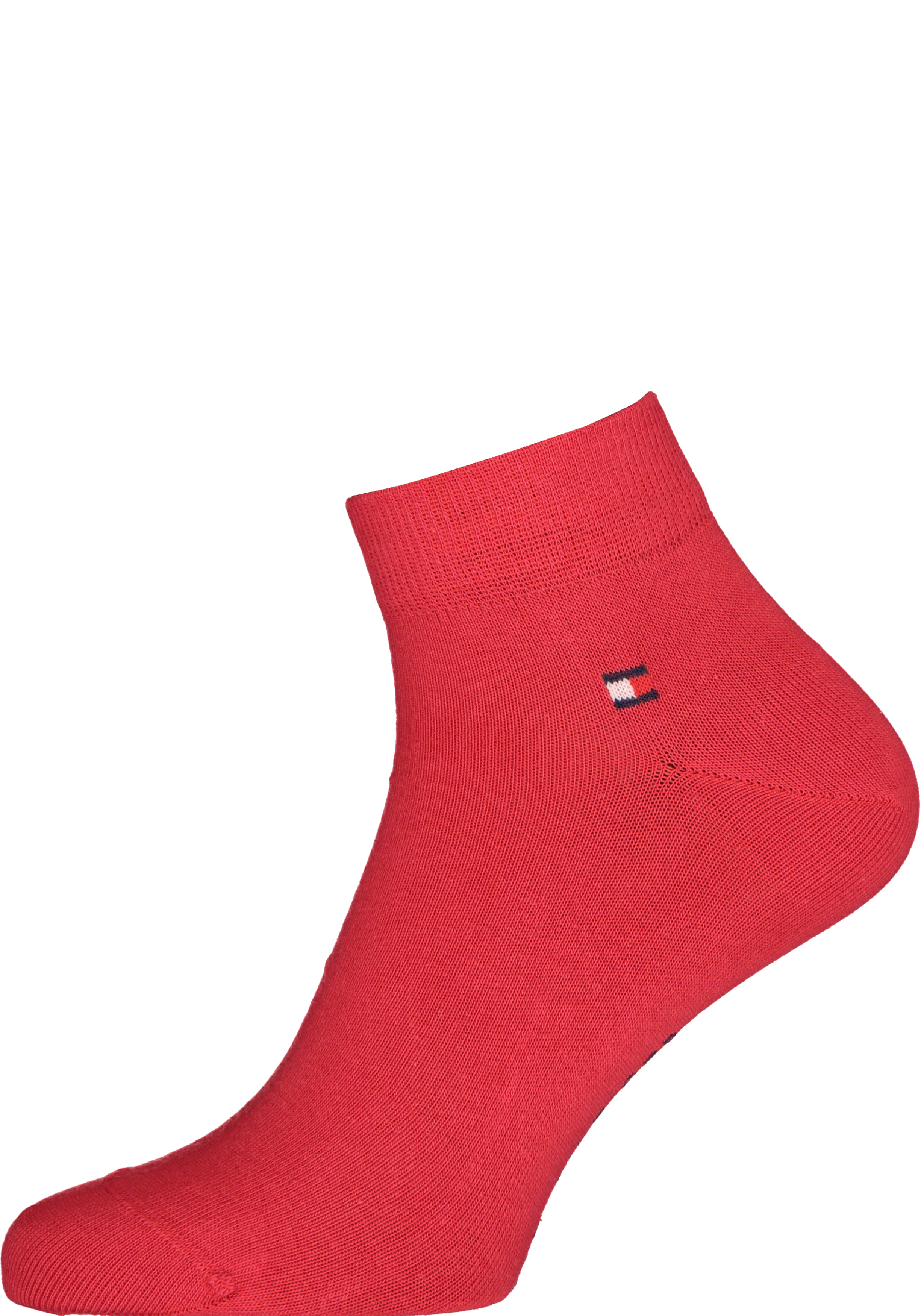 Tommy Hilfiger Quarter Socks (2-pack), herensokken katoen kort, Tommy original rood en blauw