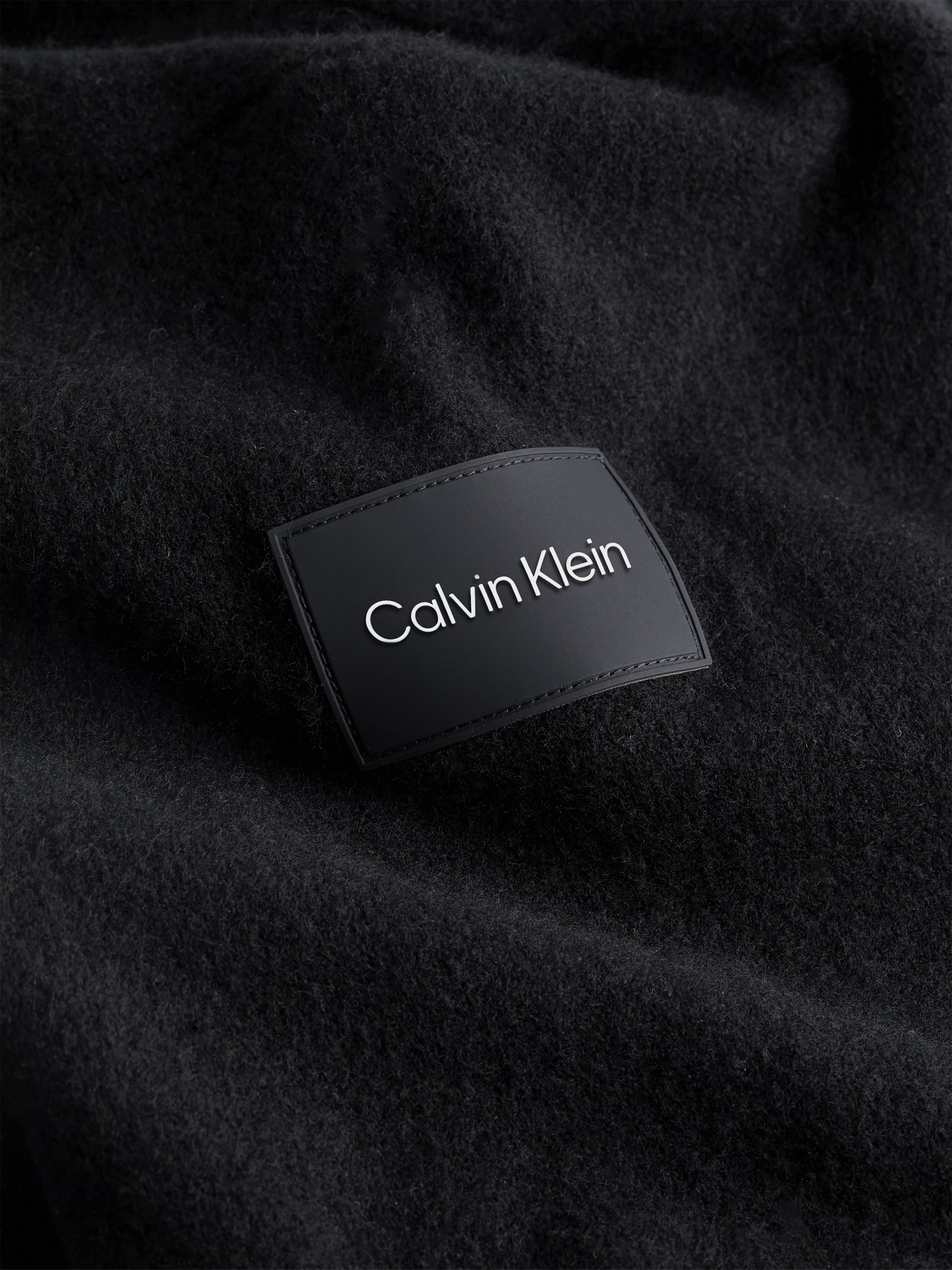Calvin Klein heren schipperstrui wolmengsel, Lycra Blend Button Quarter Zip, zwart