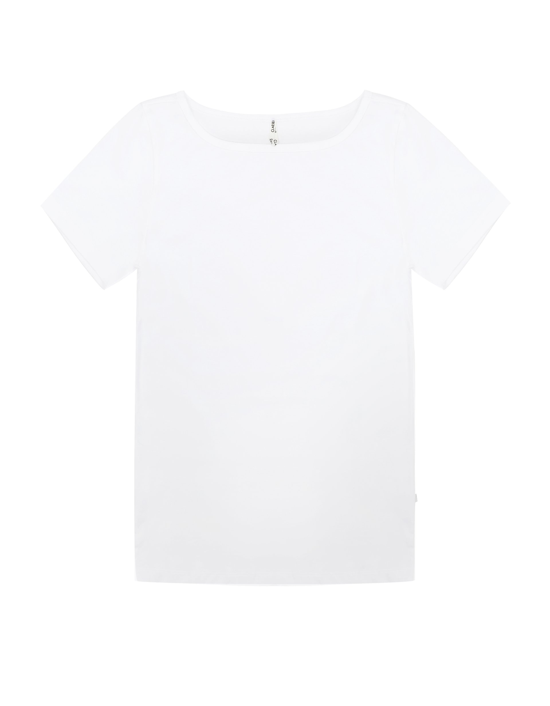 Claesen's dames Basics T-shirt (1-pack), loose fit boothals T-shirt korte mouw, wit