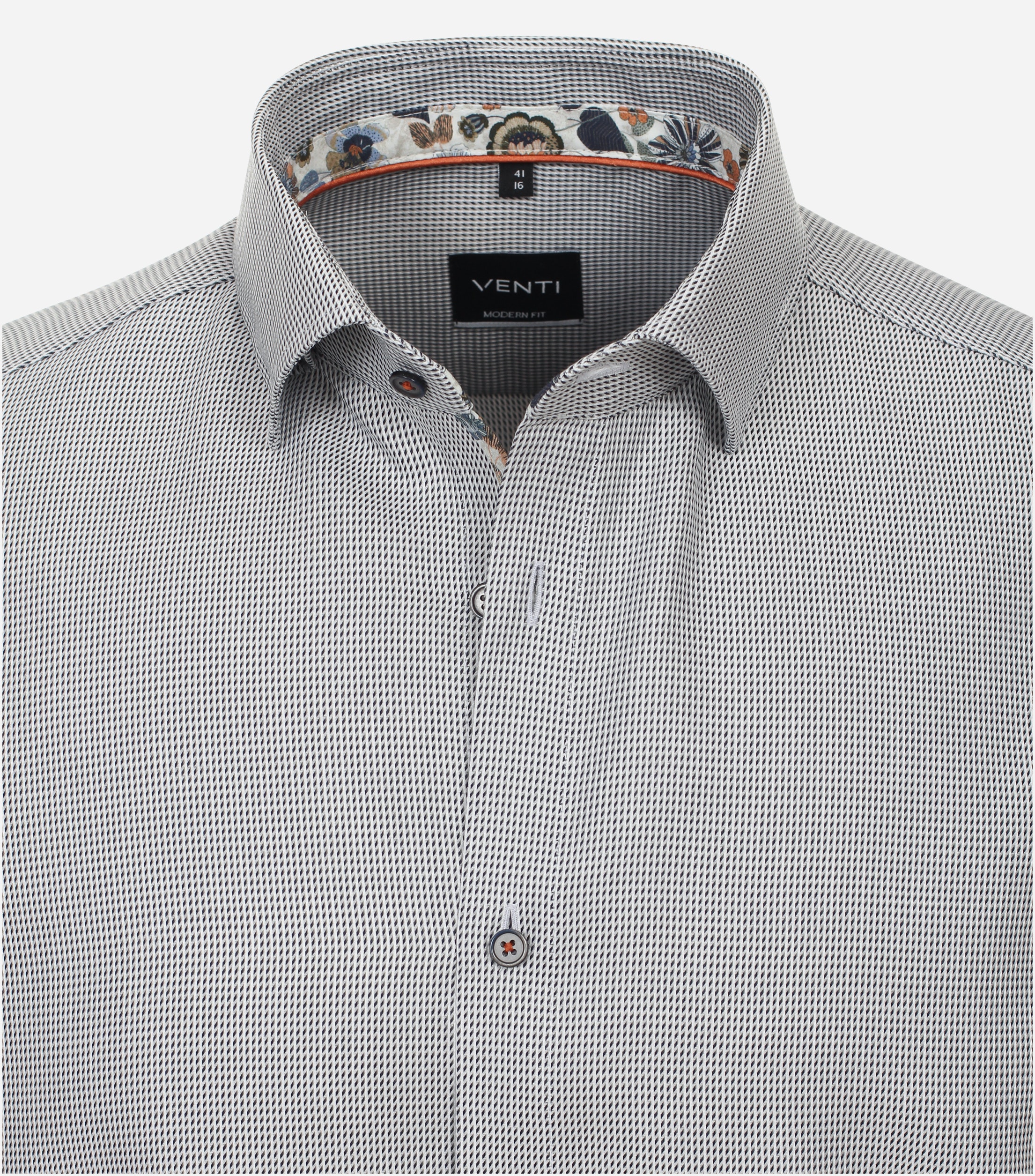 VENTI modern fit overhemd, korte mouw, twill, groen