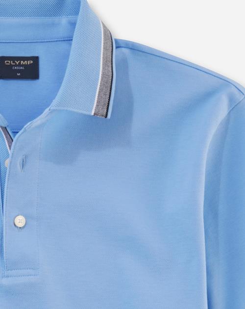 OLYMP Polo Casual, modern fit polo, lichtblauw