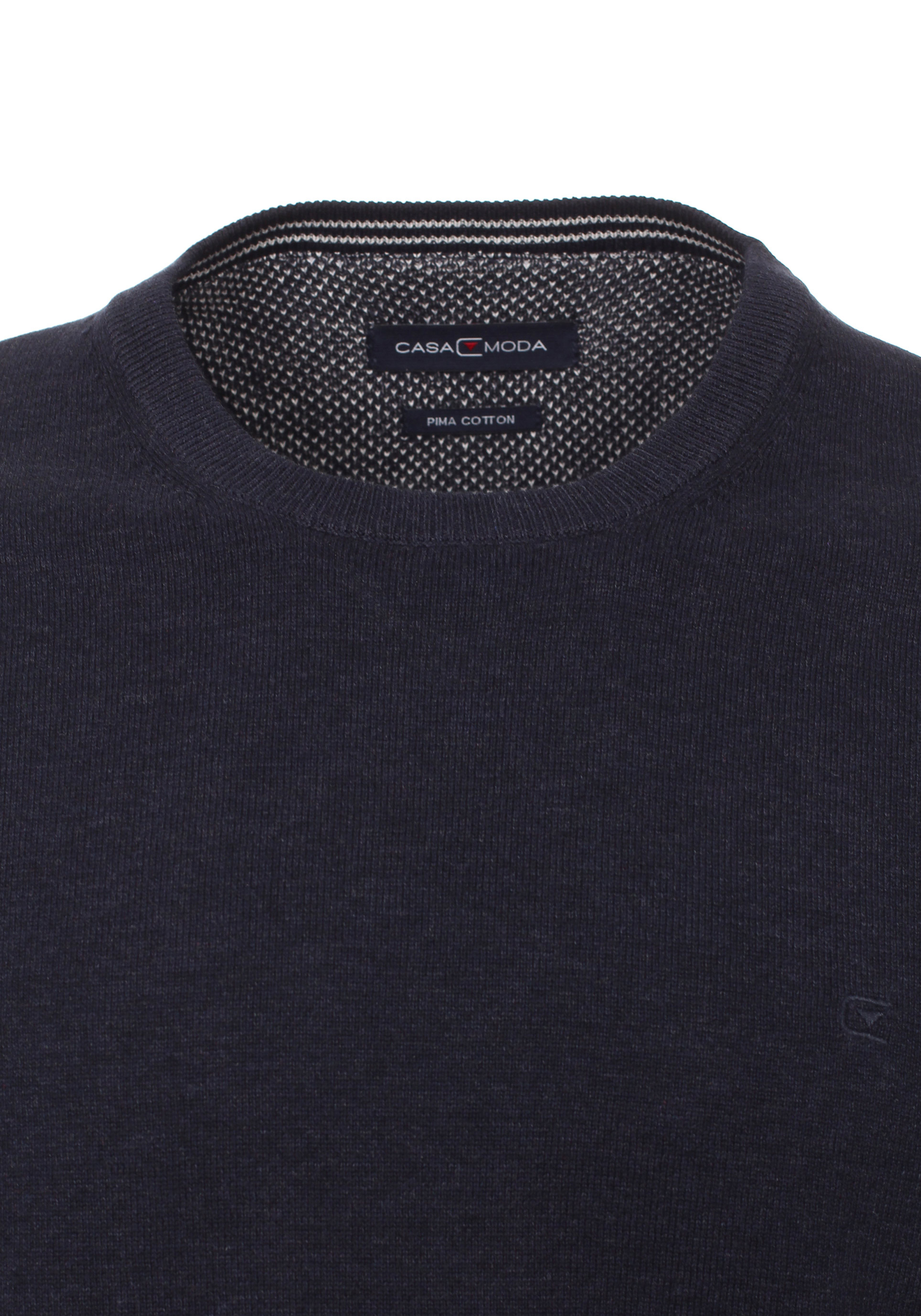 CASA MODA heren trui katoen, O-hals, donkerblauw