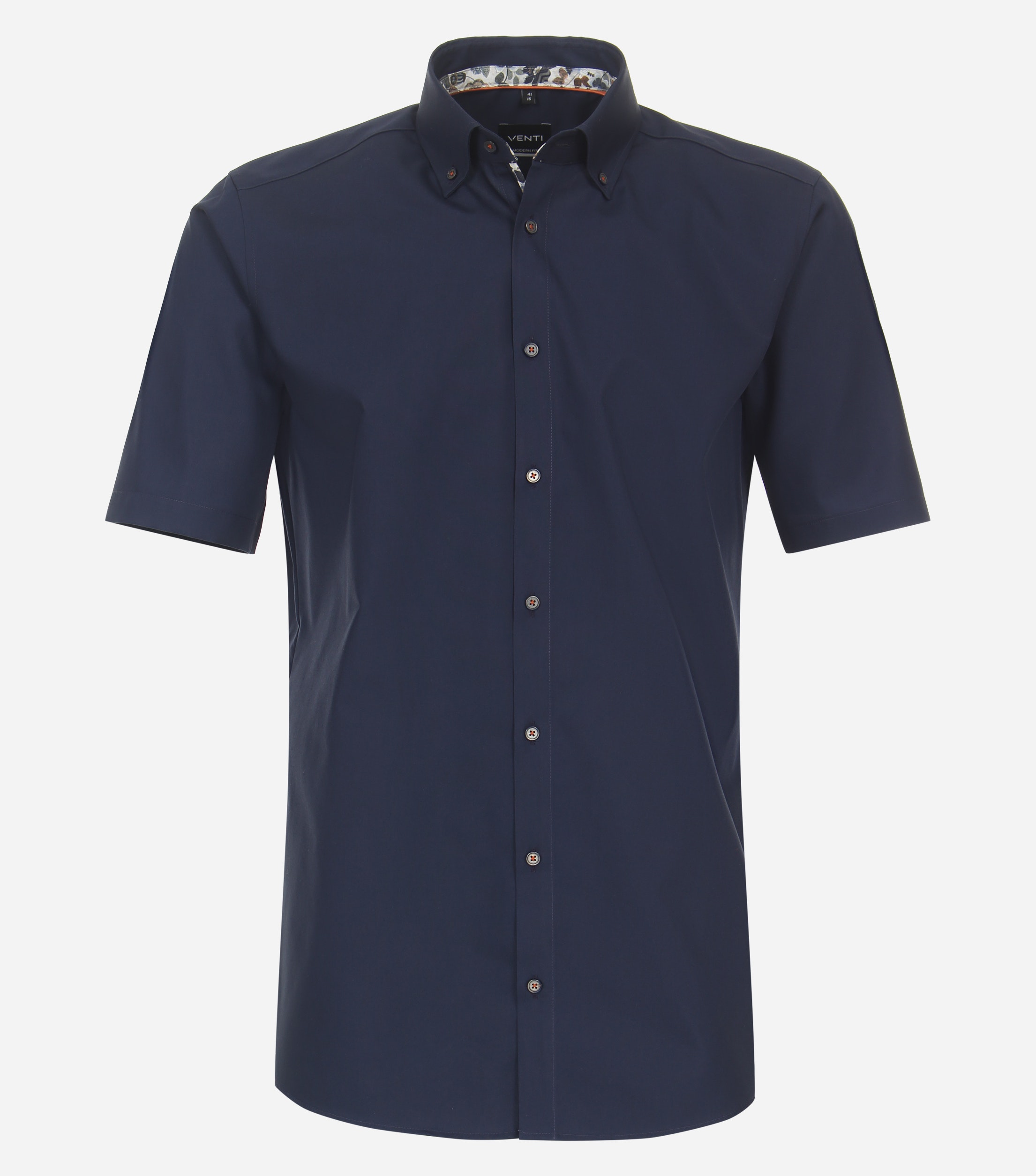 VENTI modern fit overhemd, korte mouw, popeline, blauw
