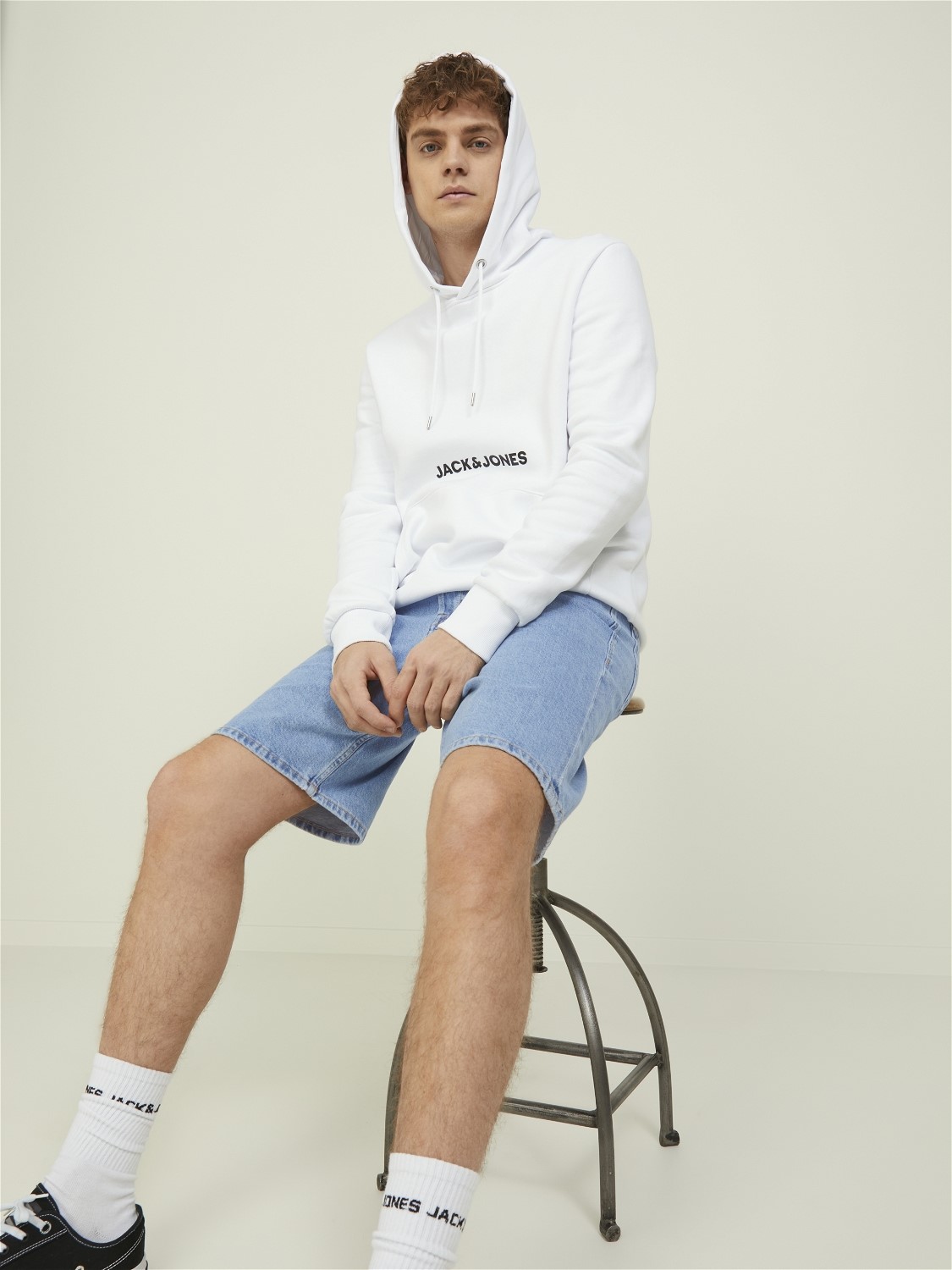 JACK & JONES Tony Original Shorts regular fit, heren jeans korte broek, denimblauw