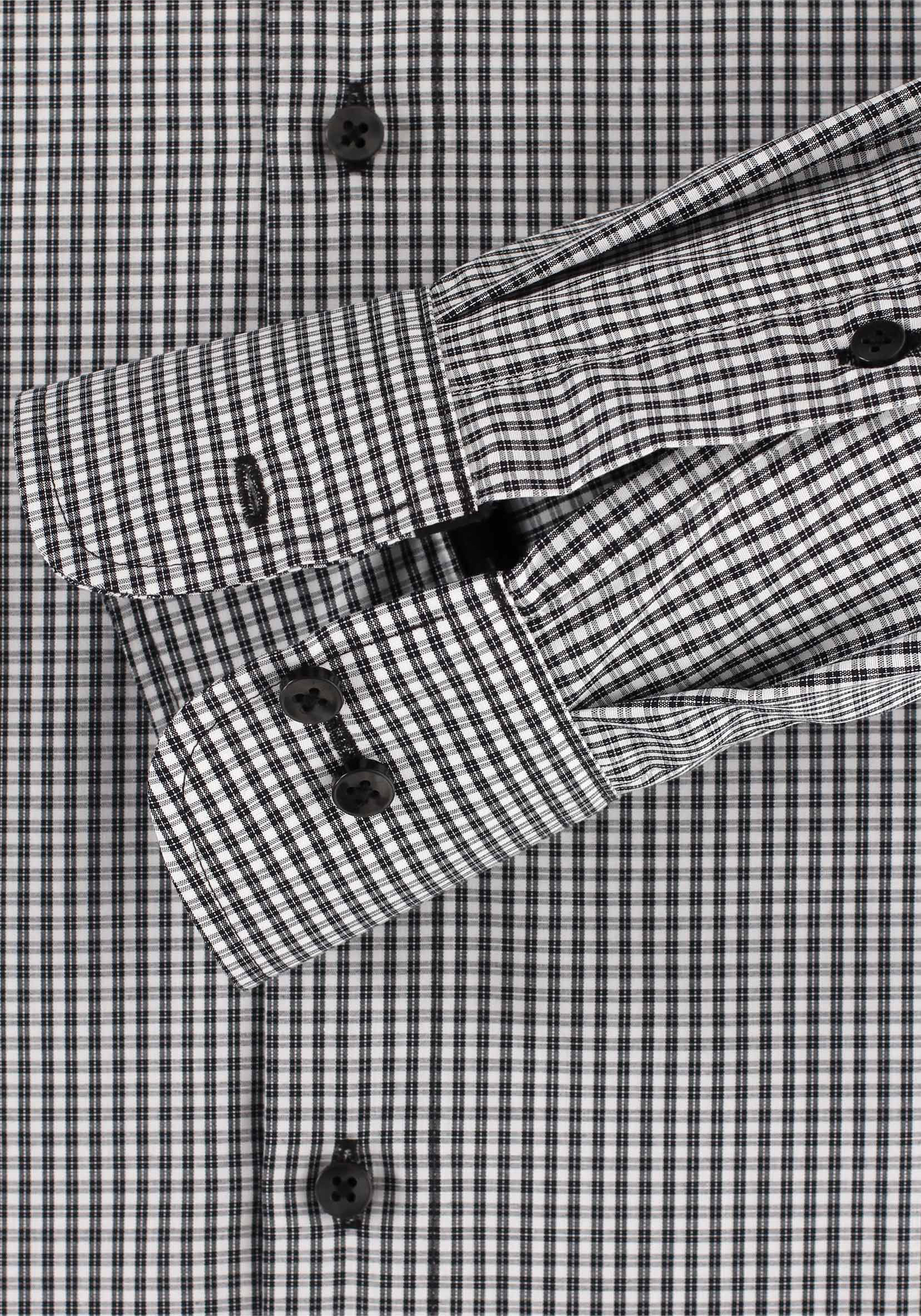 Redmond modern fit overhemd, zwart-wit geruit (contrast) 