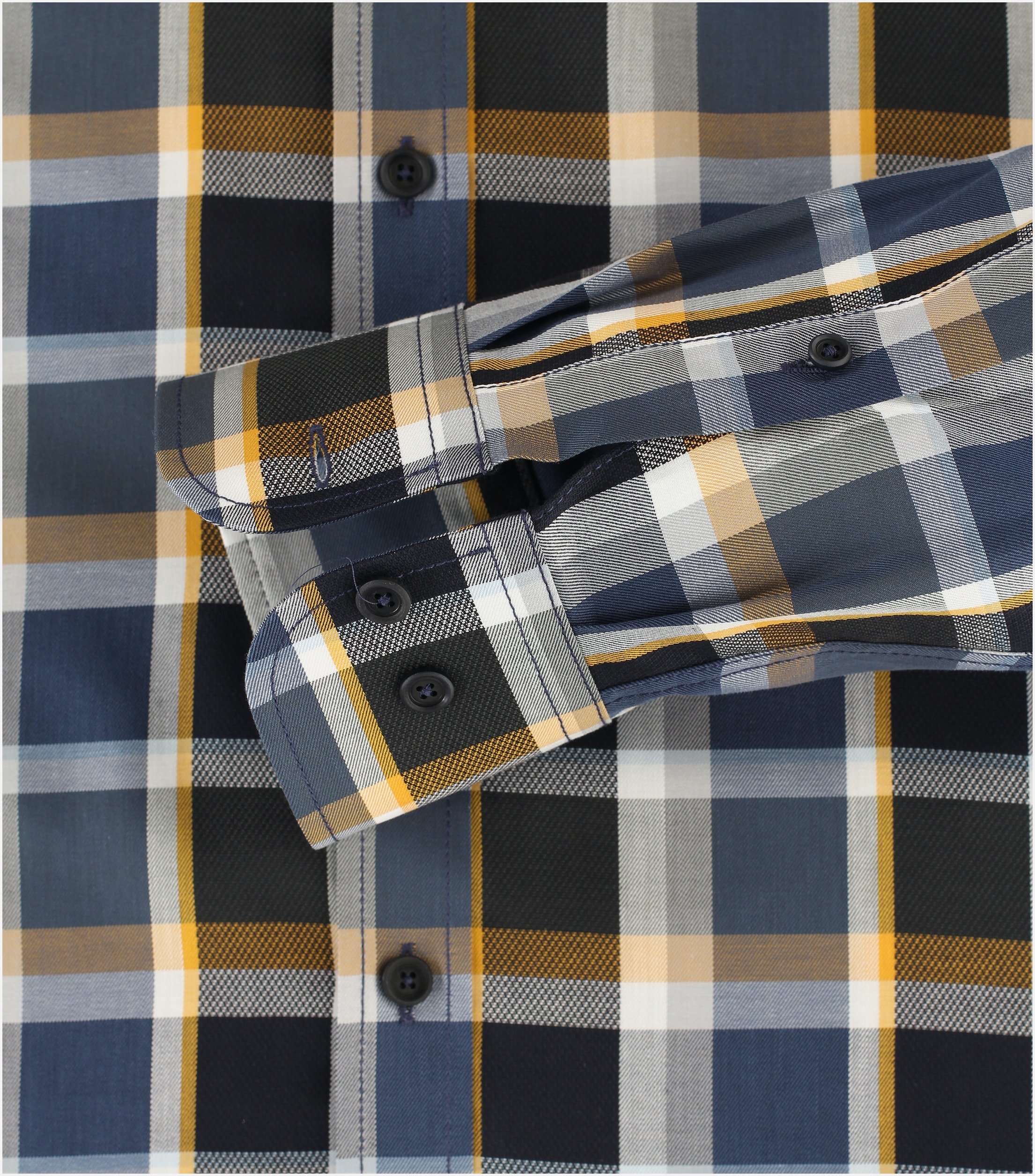 CASA MODA Sport casual fit overhemd, dobby, groen geruit