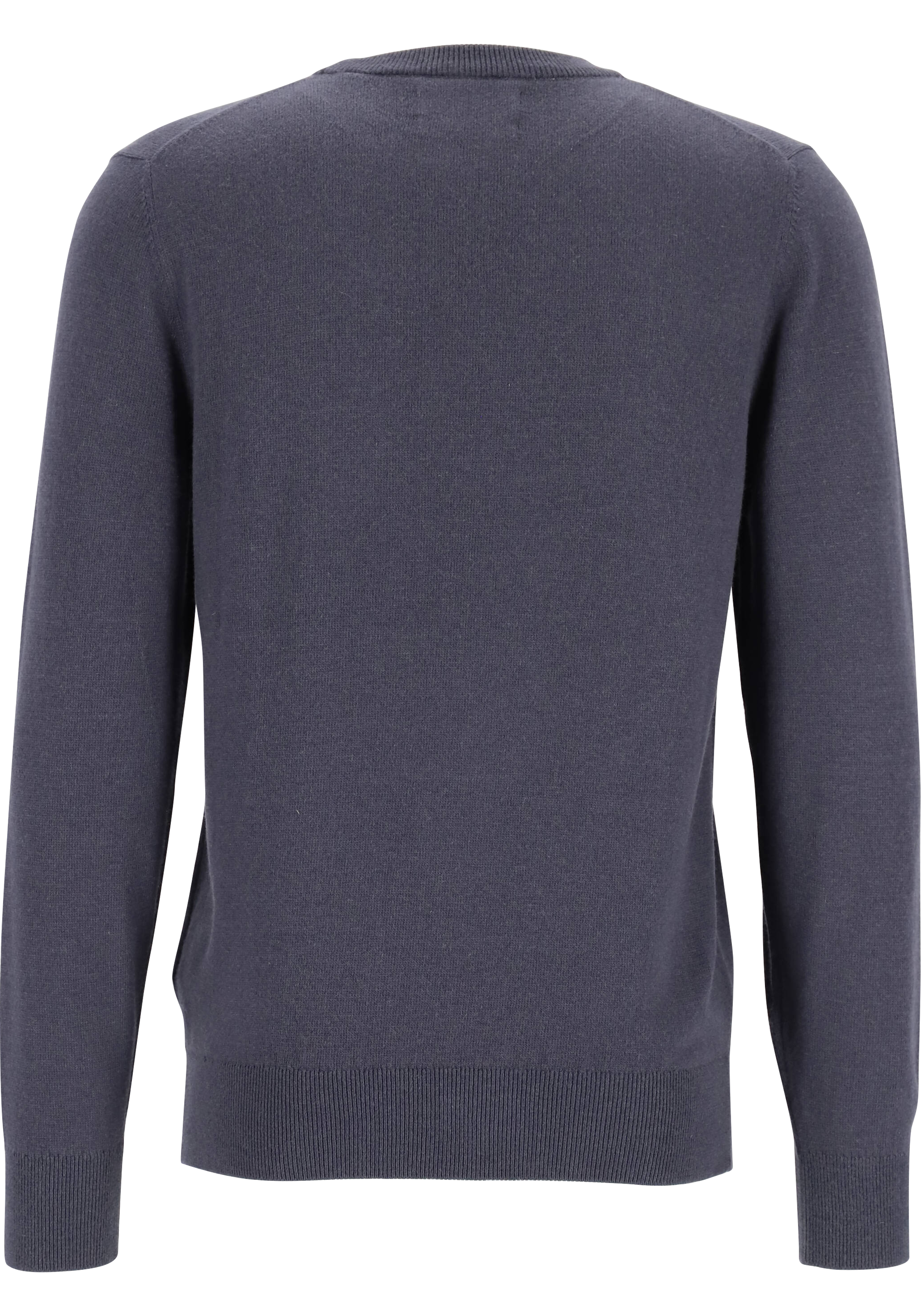 Marc O'Polo regular fit pullover, heren trui wol- met katoenmengsel met O-hals, donkerblauw (middeldik)