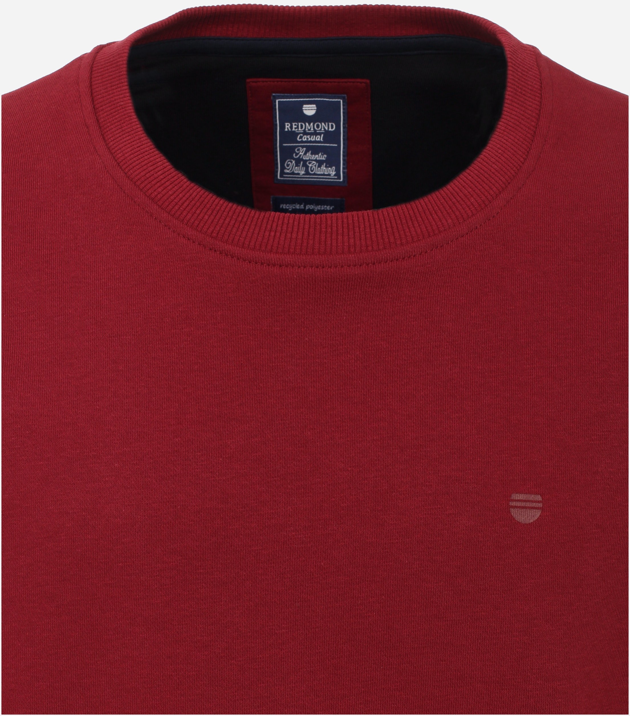 Redmond heren sweatshirt katoenmengsel, O-hals, rood (middeldik)