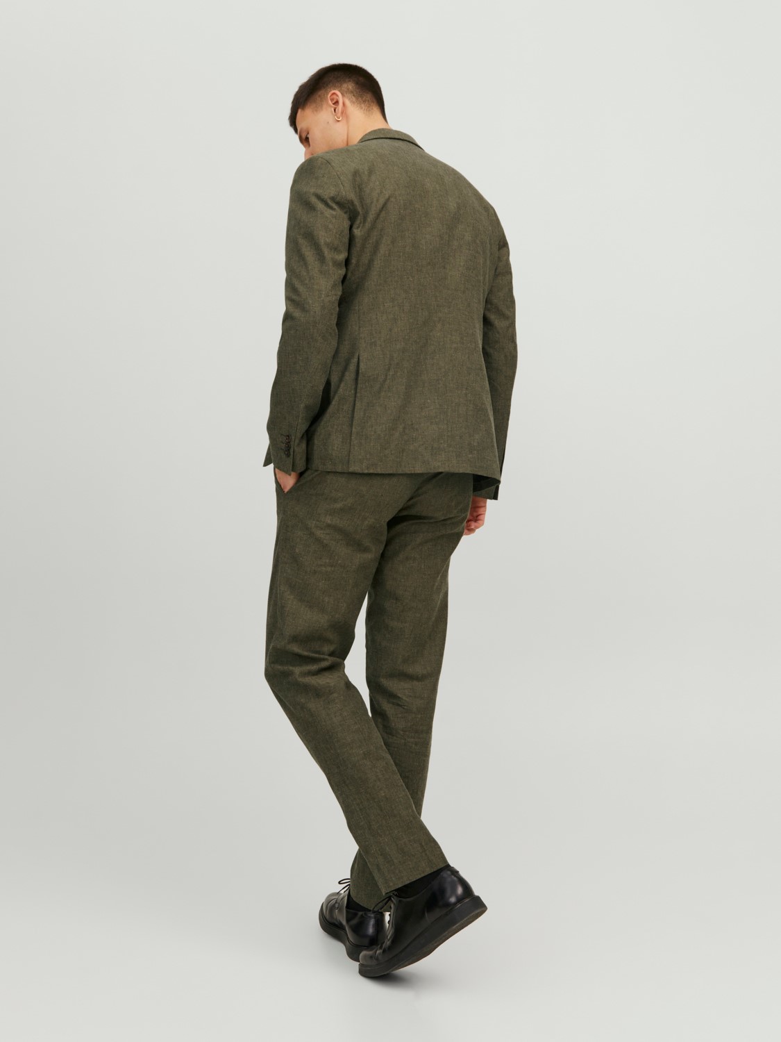 JACK & JONES Riviera Linen Trouser Fit slim fit, heren pantalon, groen