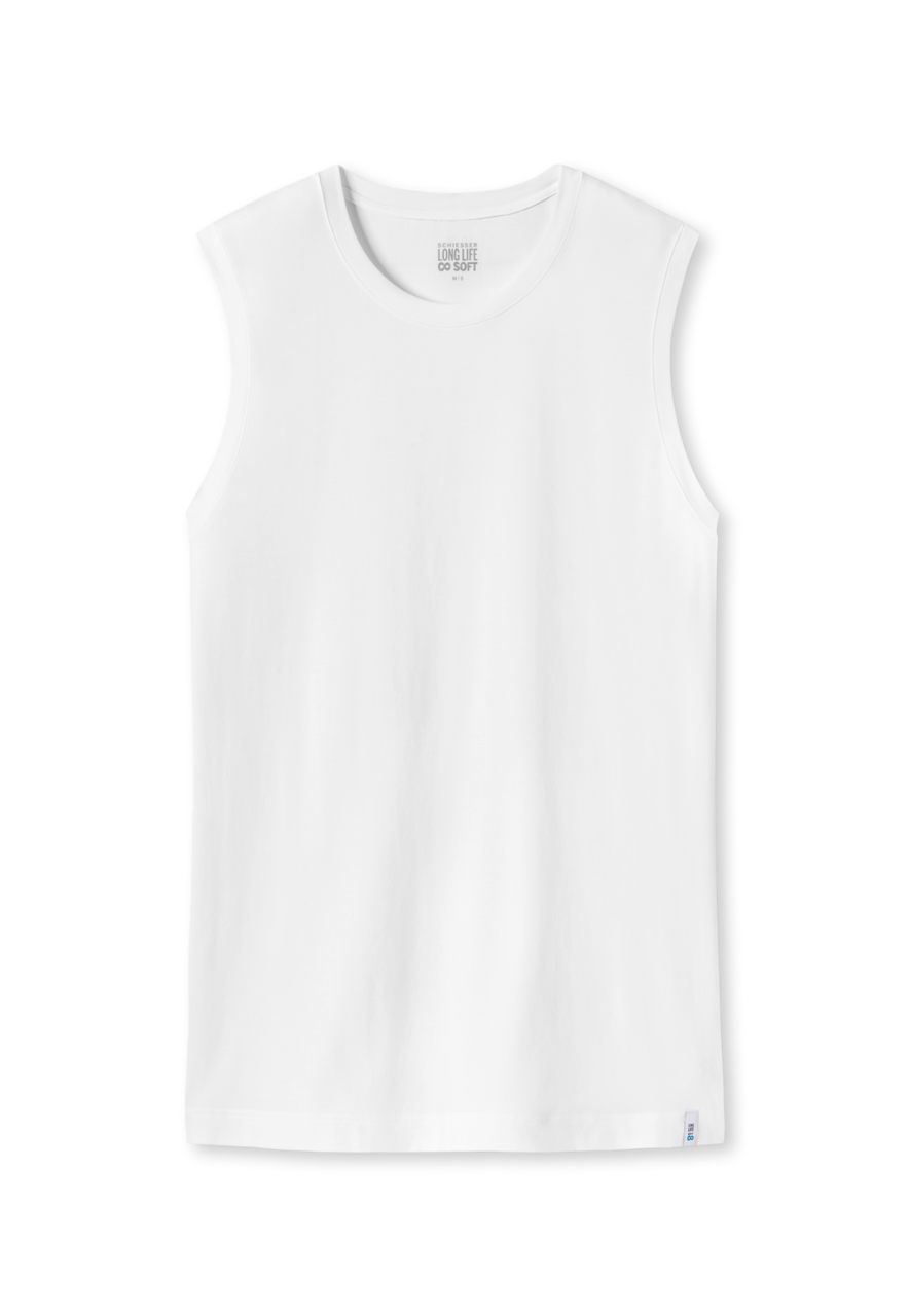 SCHIESSER Long Life Soft singlet (1-pack), heren onderhemd modieuze snit wit