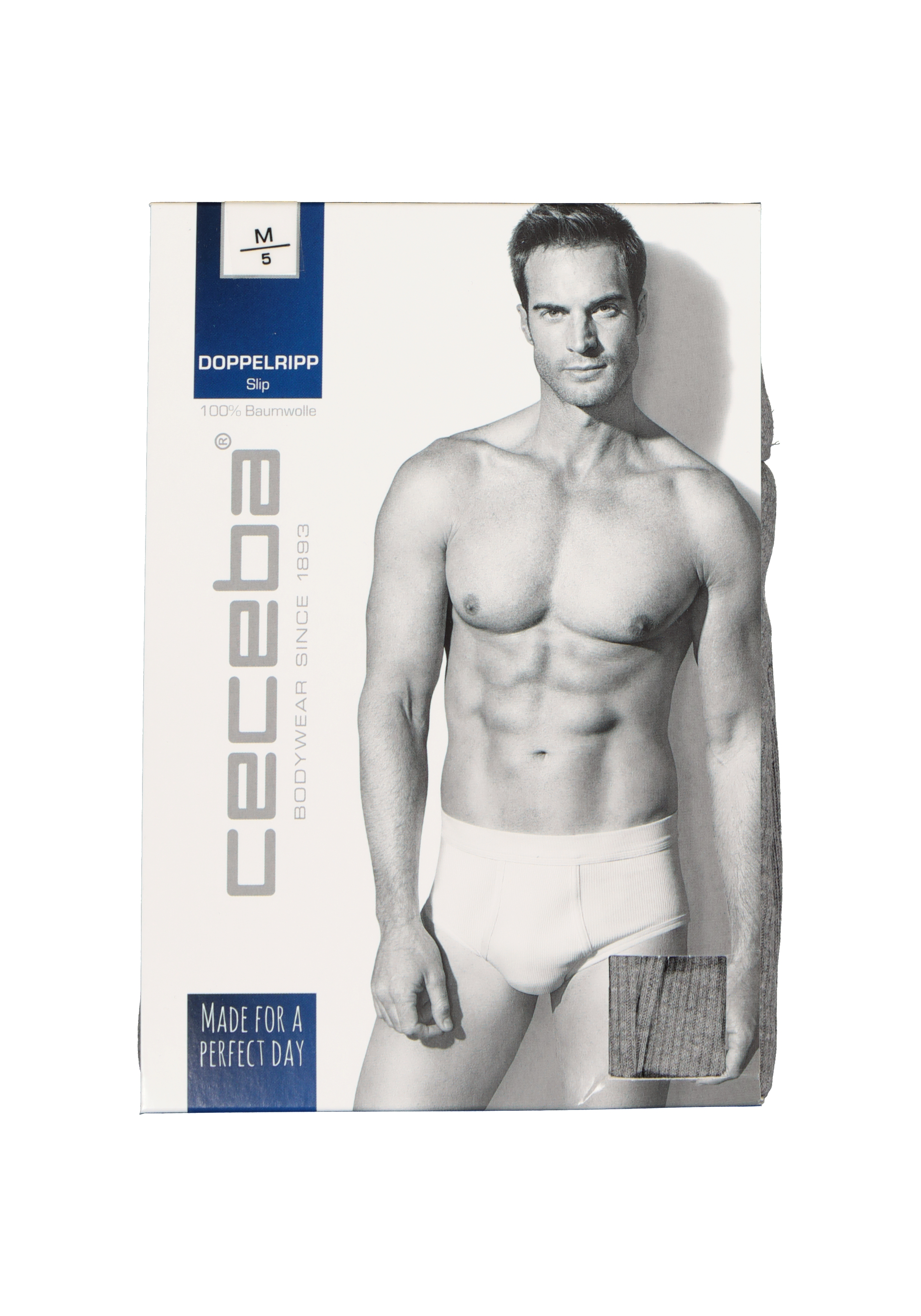 Ceceba heren boxer met gulp (1-pack), dubbelrib, grijs