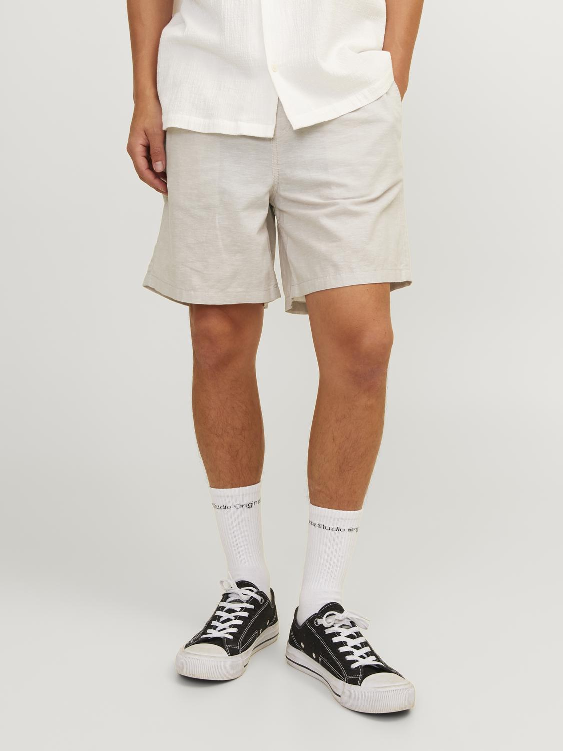 JACK & JONES Jaiden Summer Jogger Short loose fit, heren korte broek, beige melange