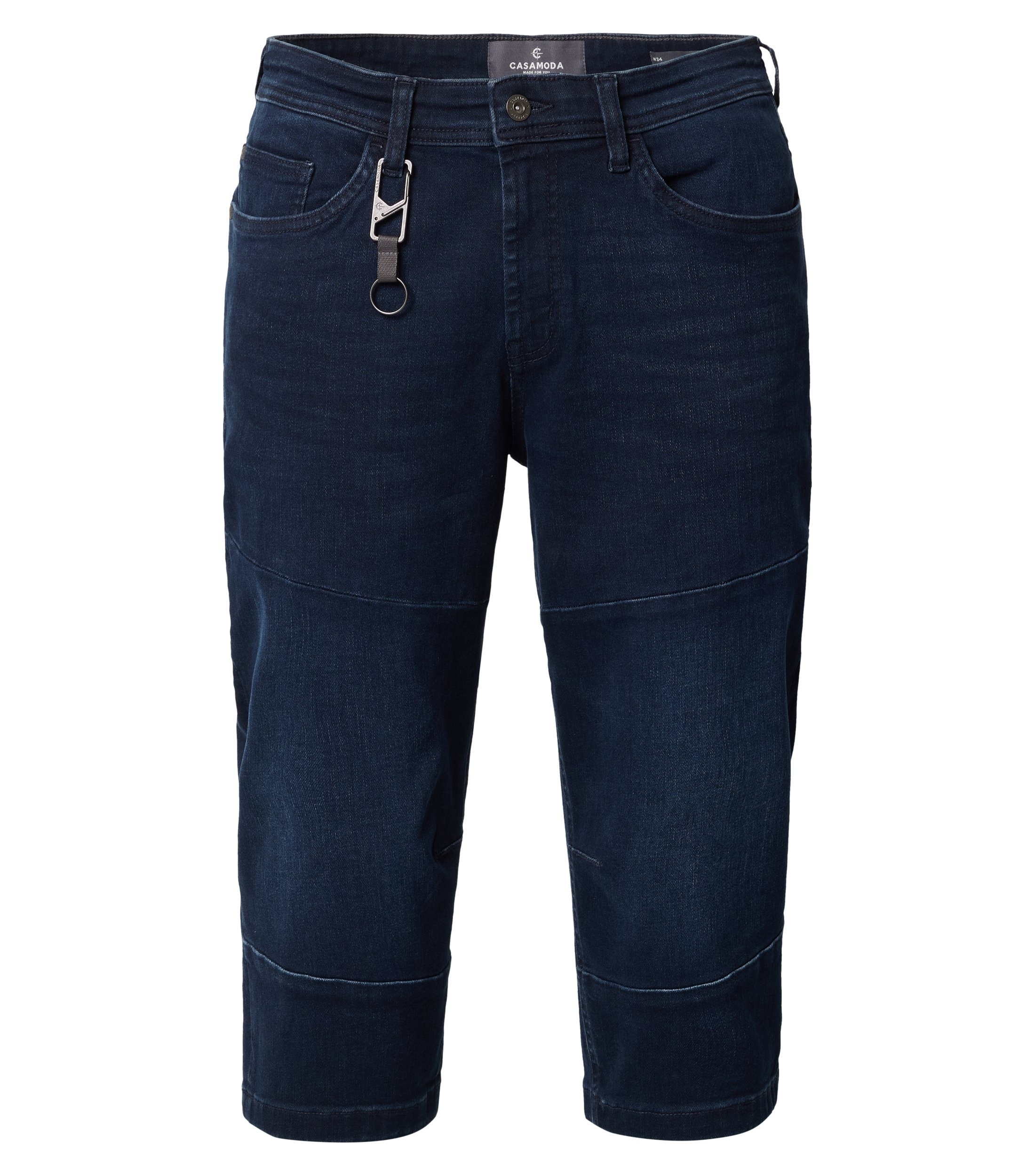CASA MODA driekwart jeans STEVE, heren 5-pocket spijker bermuda over de knie, blauw