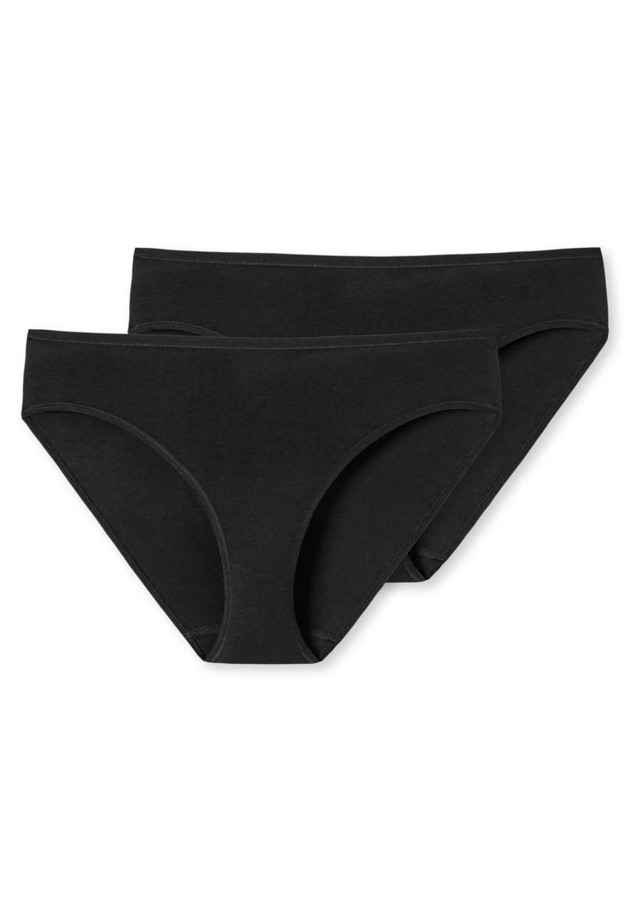 SCHIESSER 95/5 slip (2-pack), dames tai biologisch katoen zwart