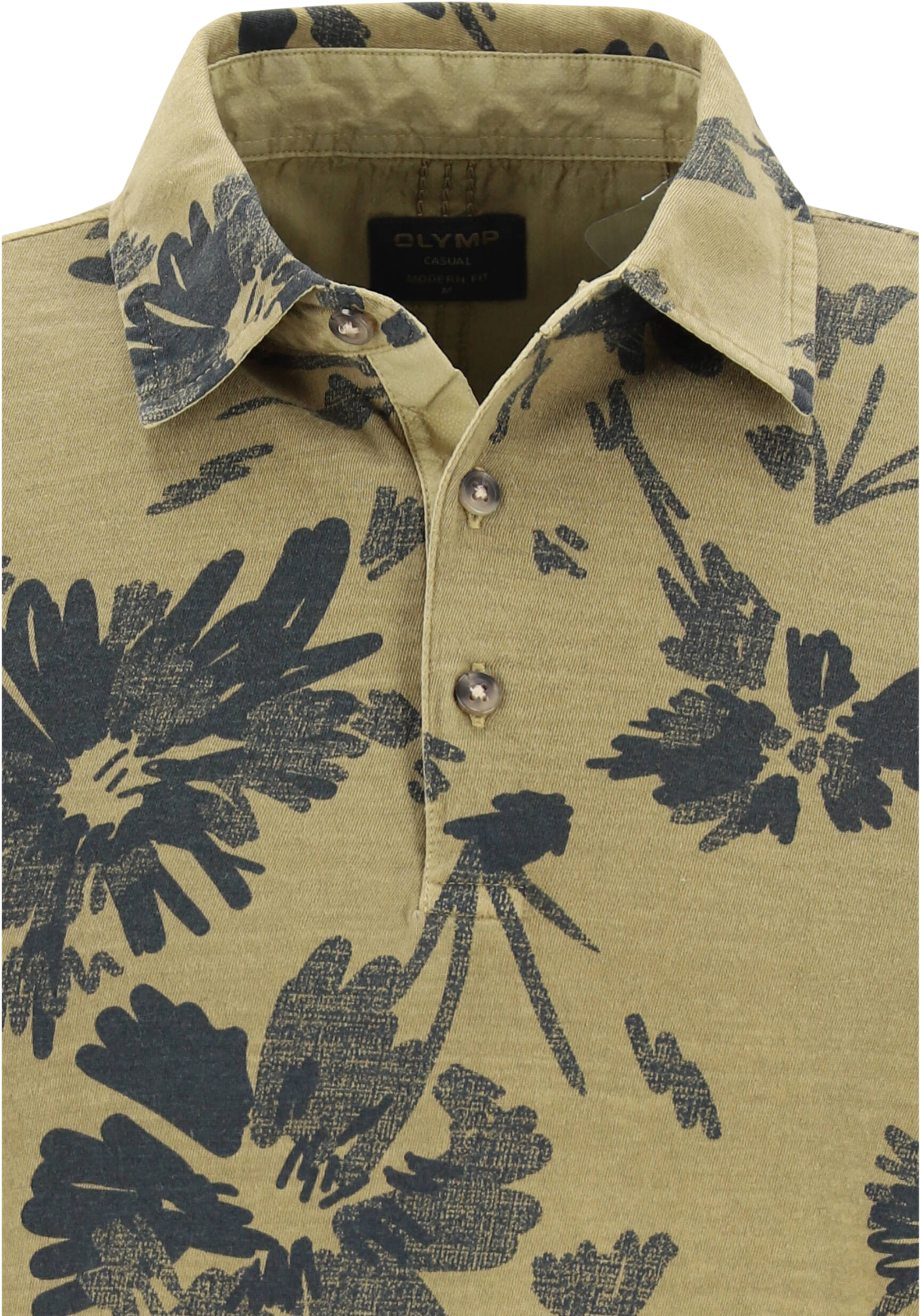 OLYMP Polo Casual, modern fit polo, kaki dessin