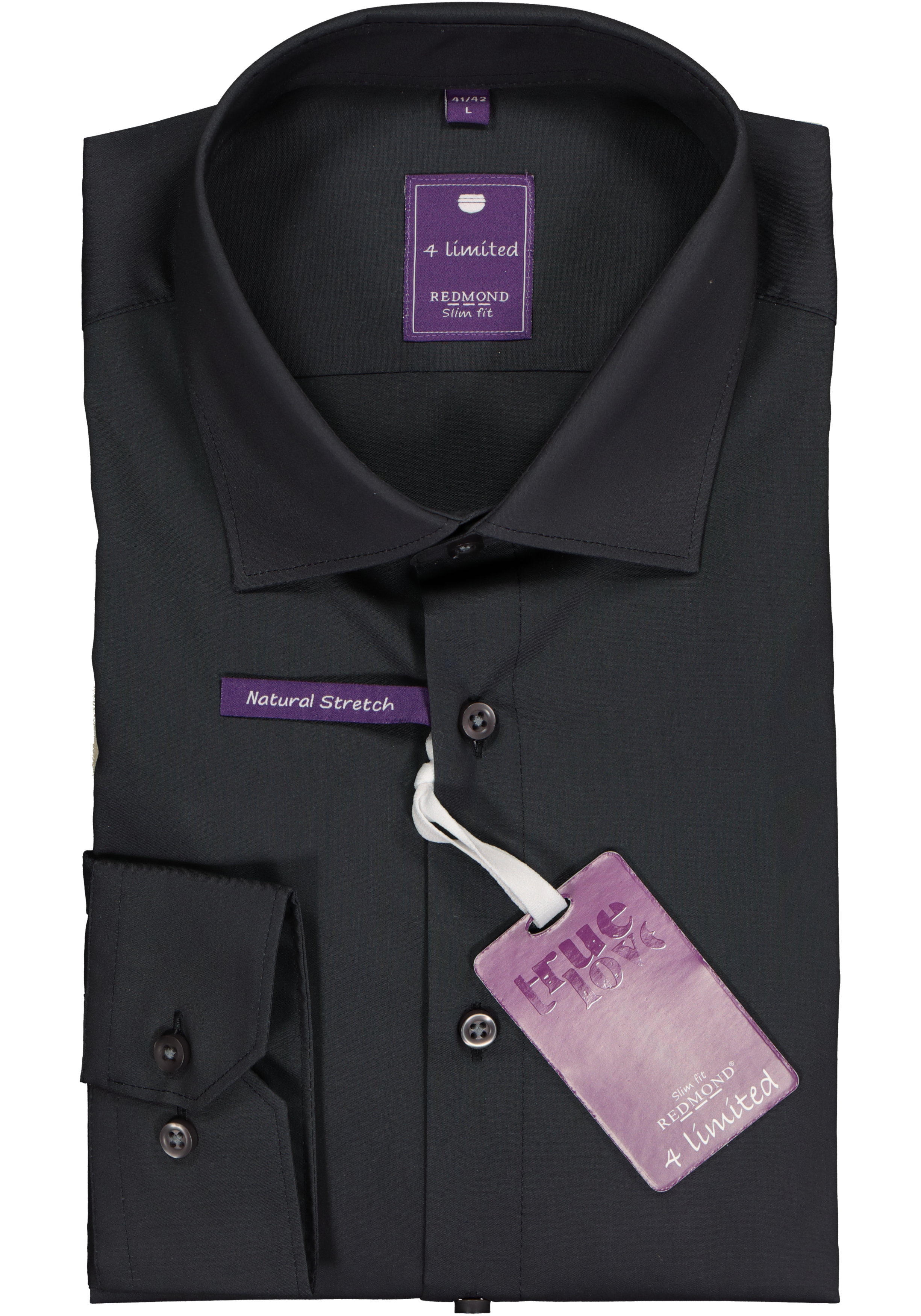 Redmond slim fit overhemd, antraciet grijs