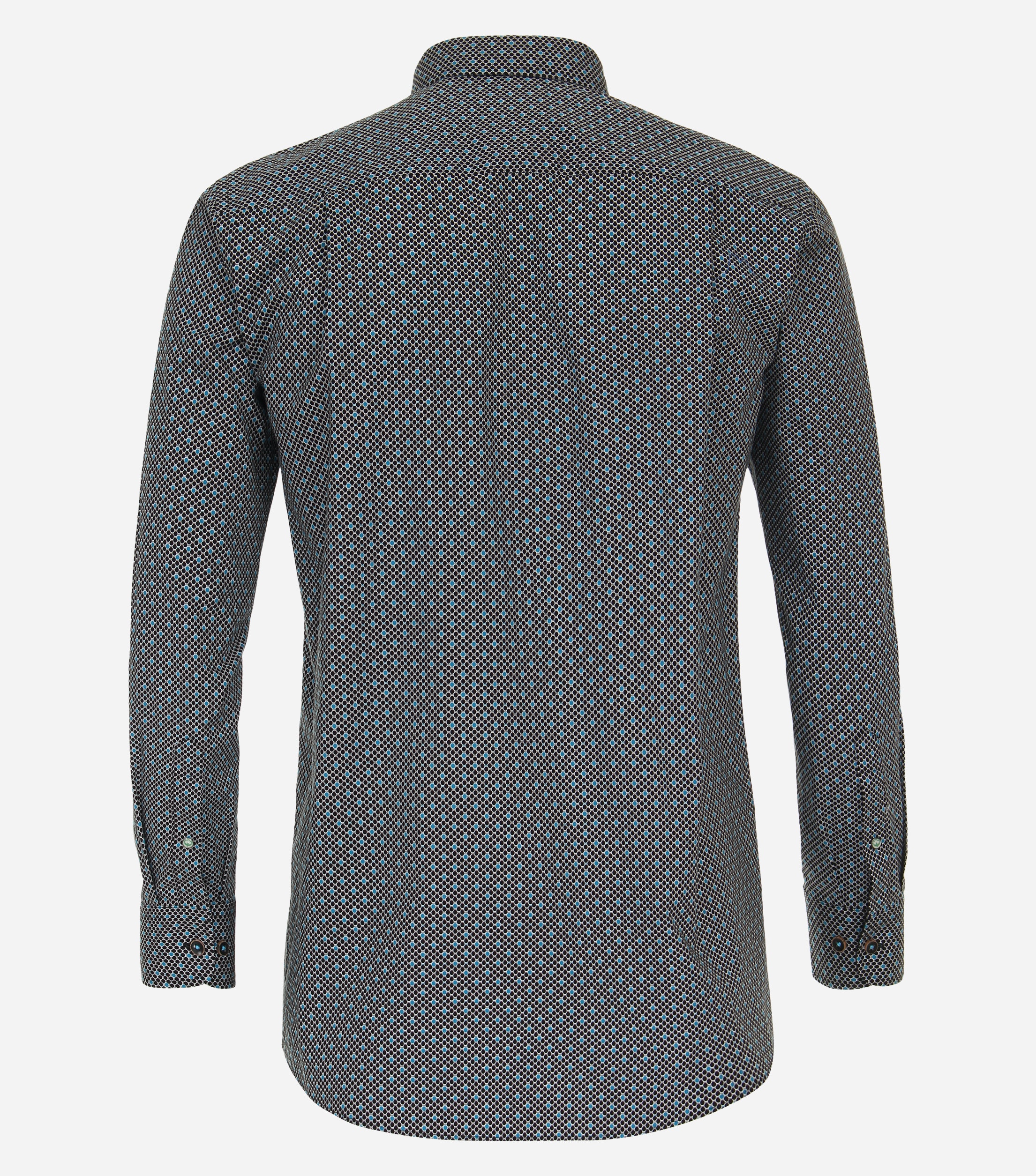 Redmond comfort fit overhemd, popeline, zwart dessin