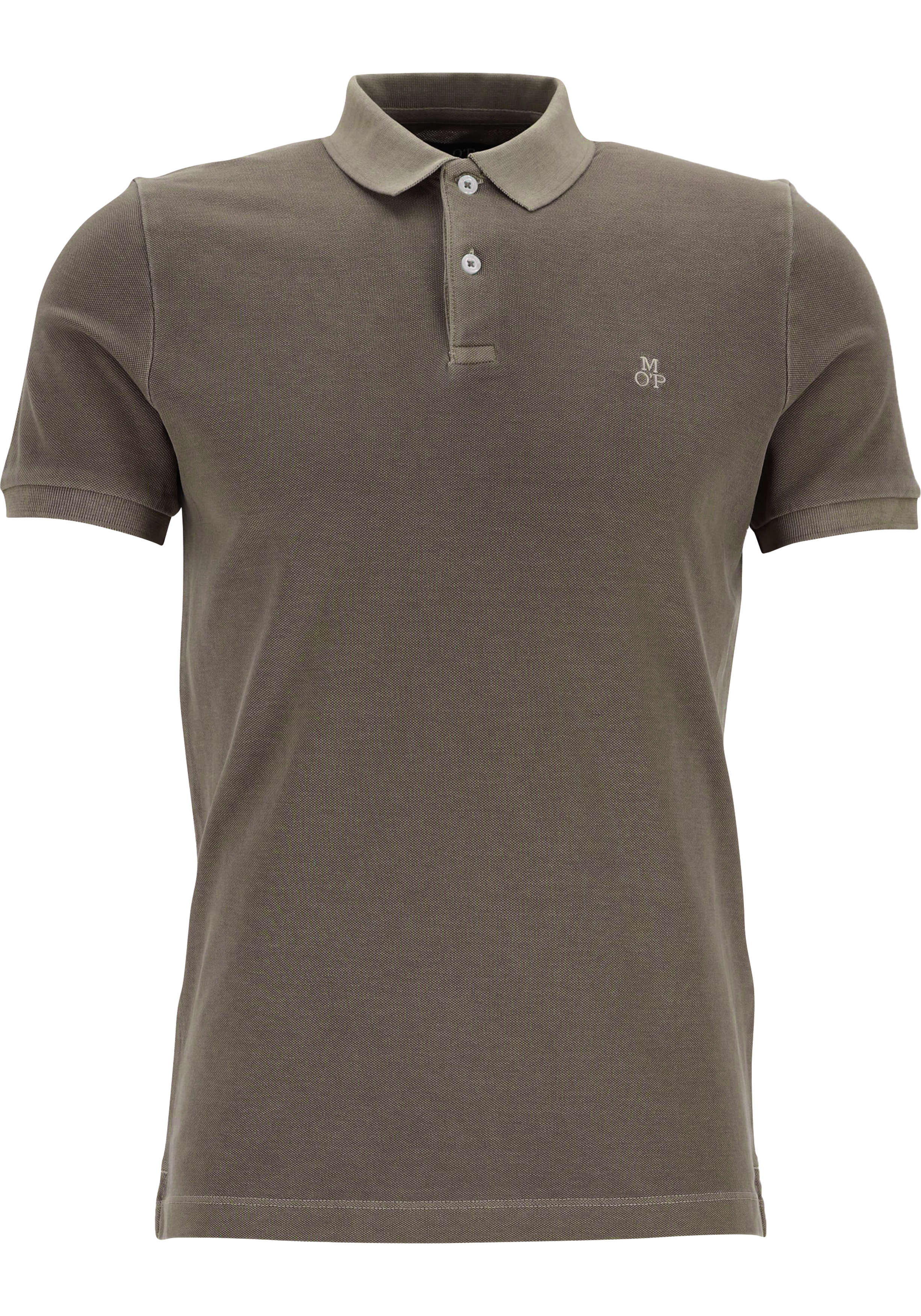 Marc O'Polo shaped fit polo, heren poloshirt korte mouw, bruin