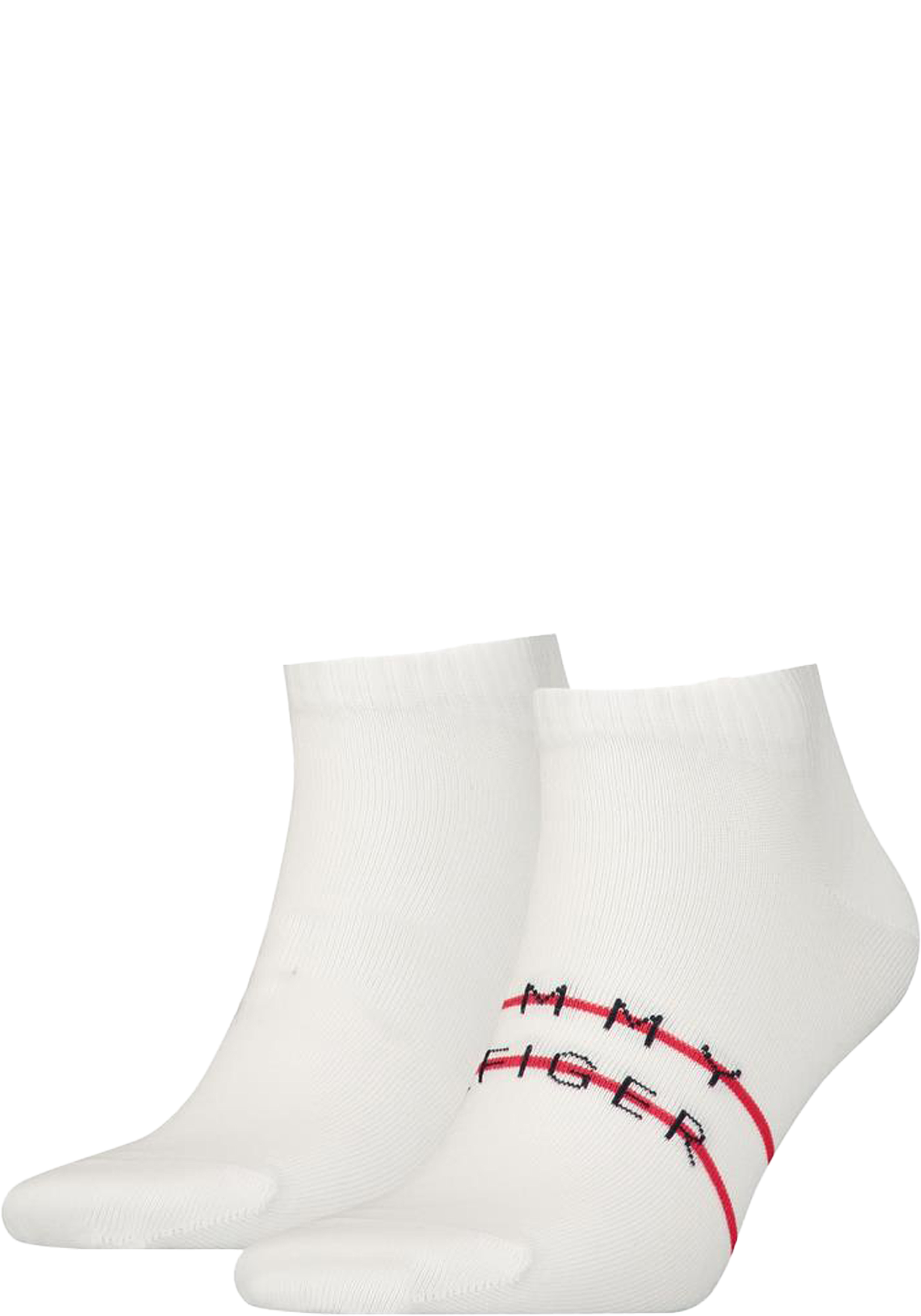 Tommy Hilfiger Sneaker Th Stripe (2-pack), heren enkelsokken, wit gestreept