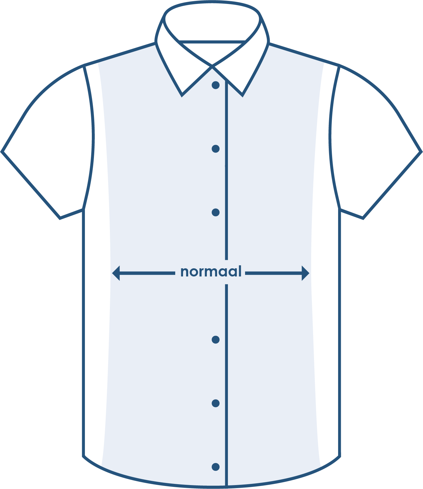 pasvorm overhemd korte mouw normaal
