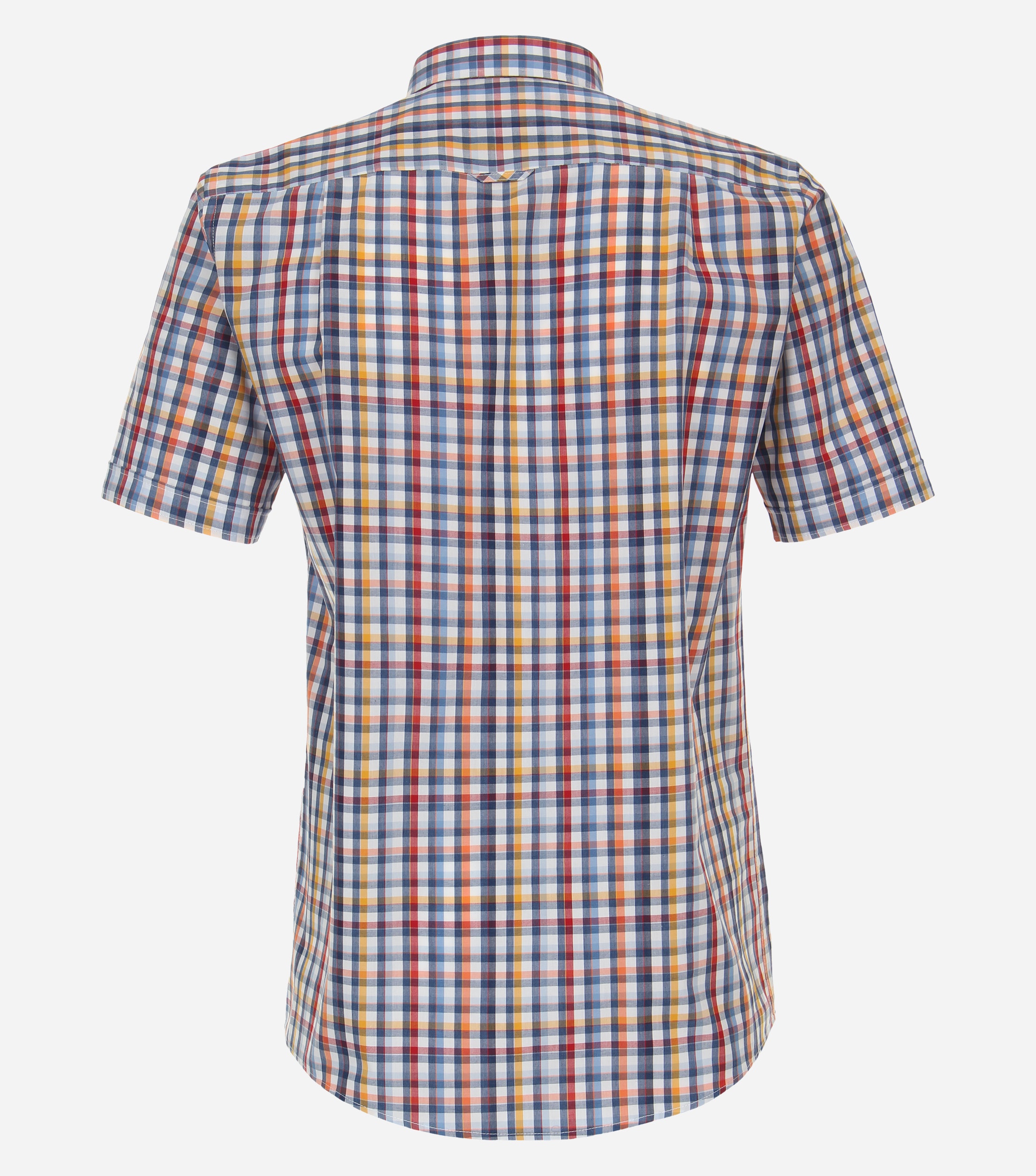 Redmond comfort fit overhemd, korte mouw, popeline, rood geruit