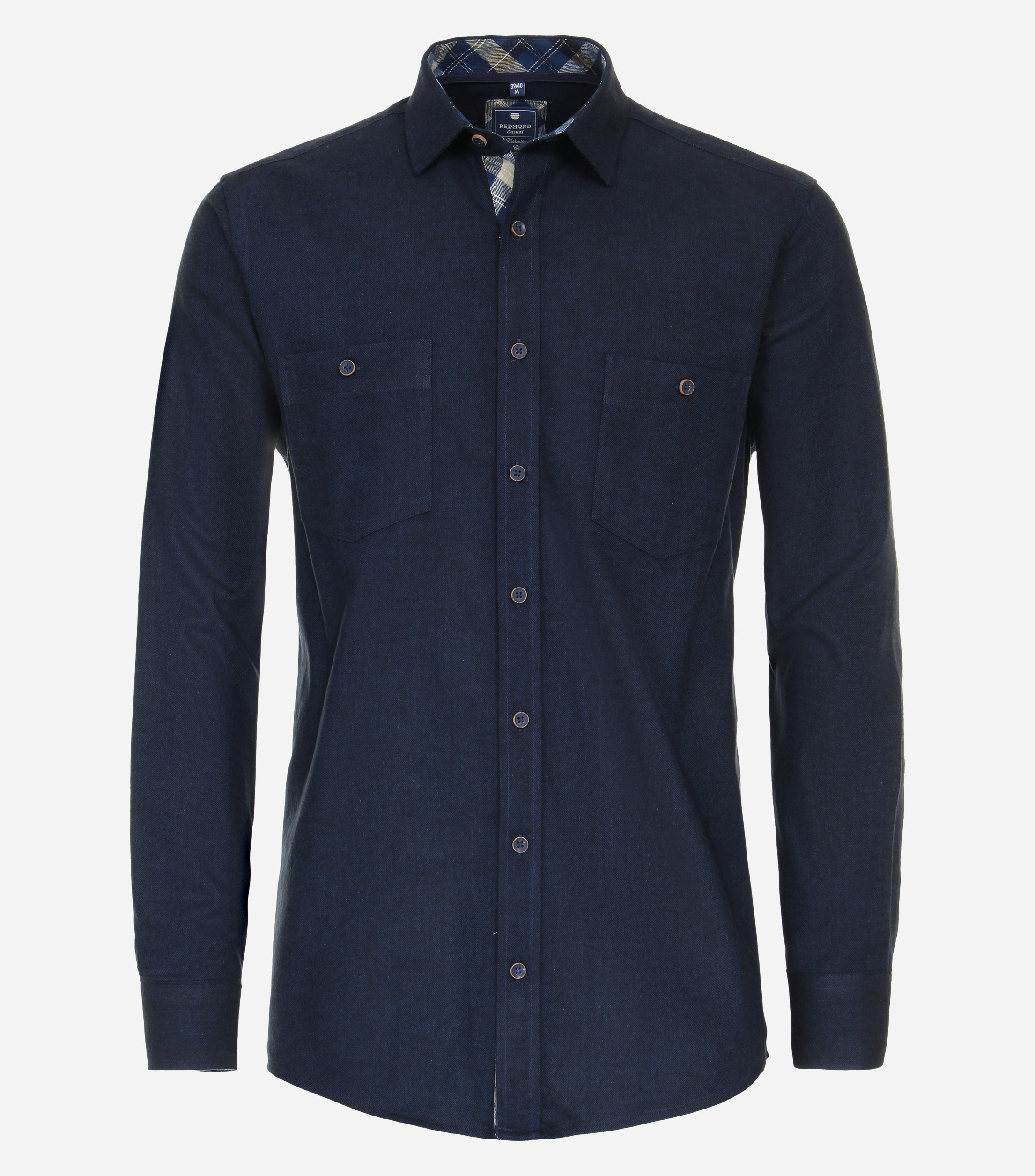 Redmond comfort fit overhemd, popeline, blauw