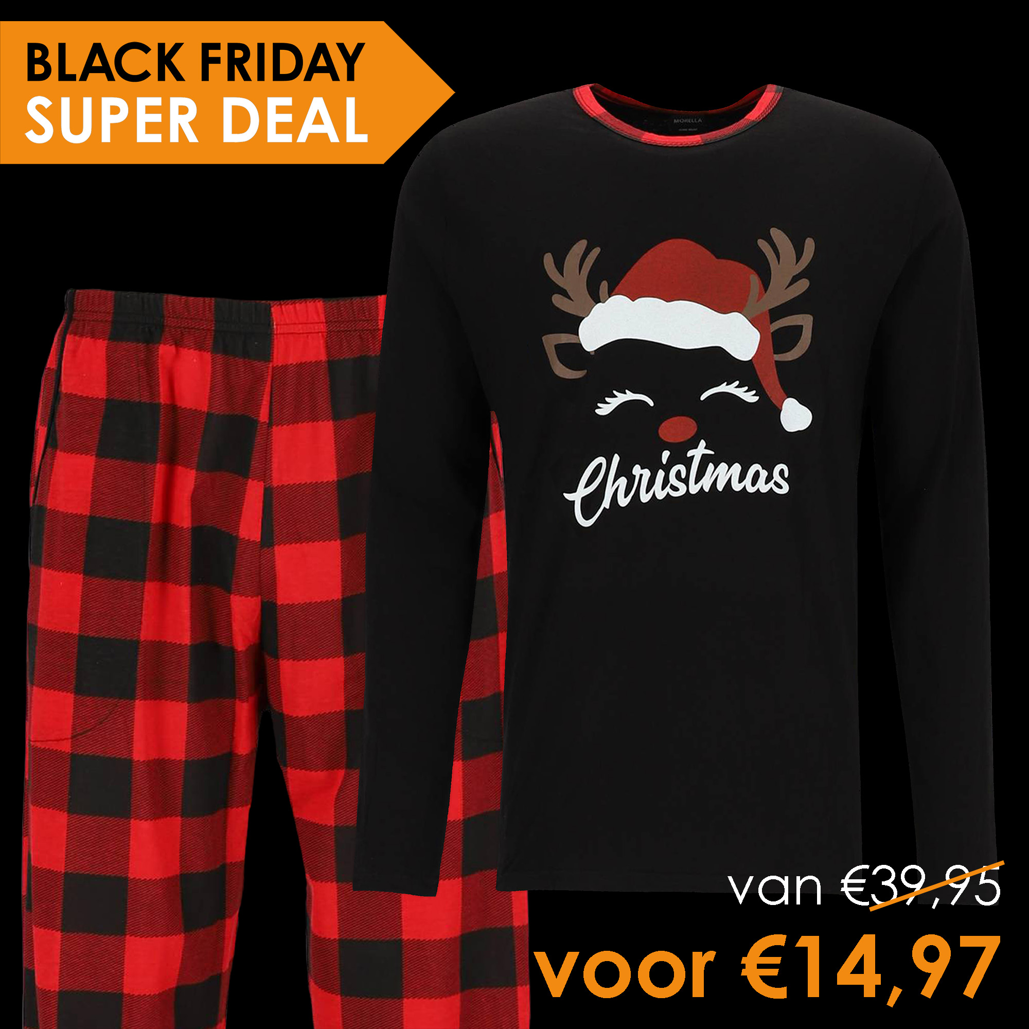 Kerst pyjama set van 39,95 voor 14,97