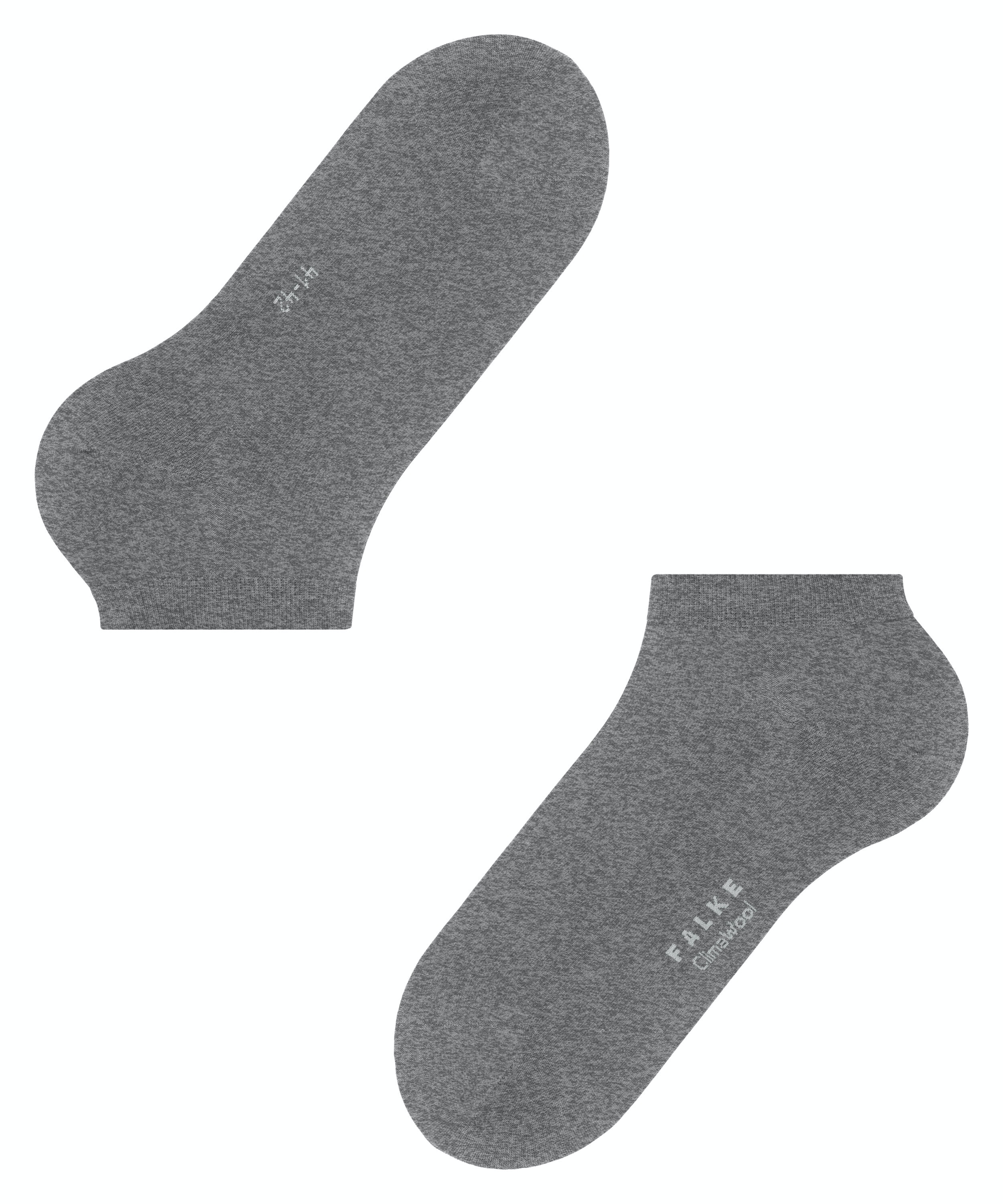 FALKE ClimaWool heren sneakersokken, grijs (light greymel.)