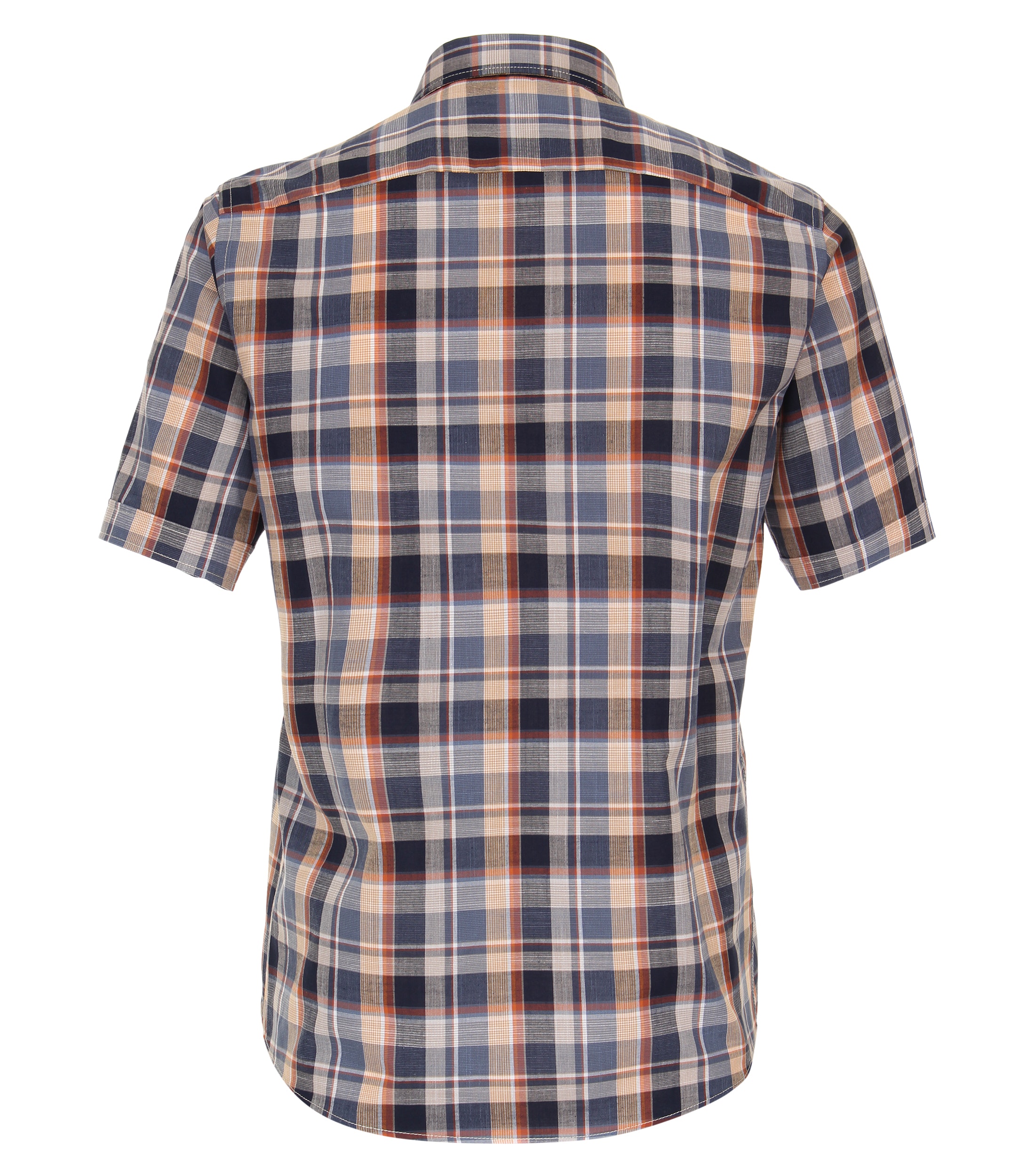 CASA MODA Sport casual fit overhemd, korte mouw, chambray, blauw geruit - 944199300-100