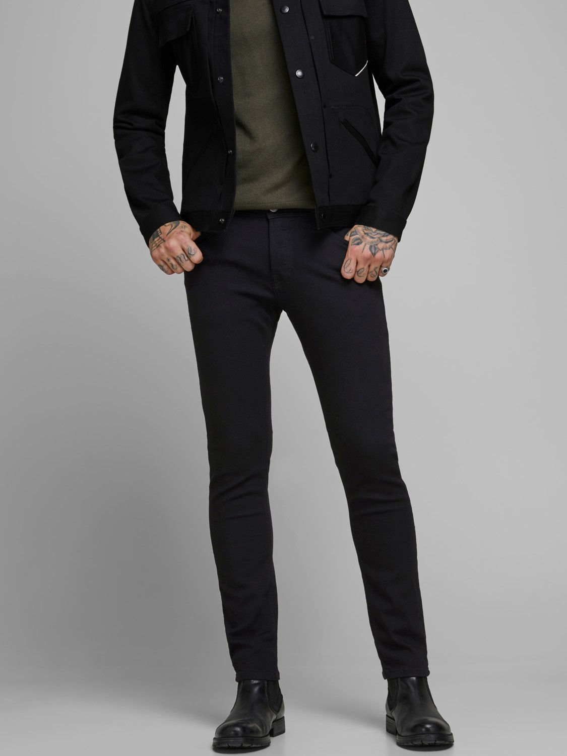 JACK & JONES Glenn Original loose fit, heren jeans, zwart denim