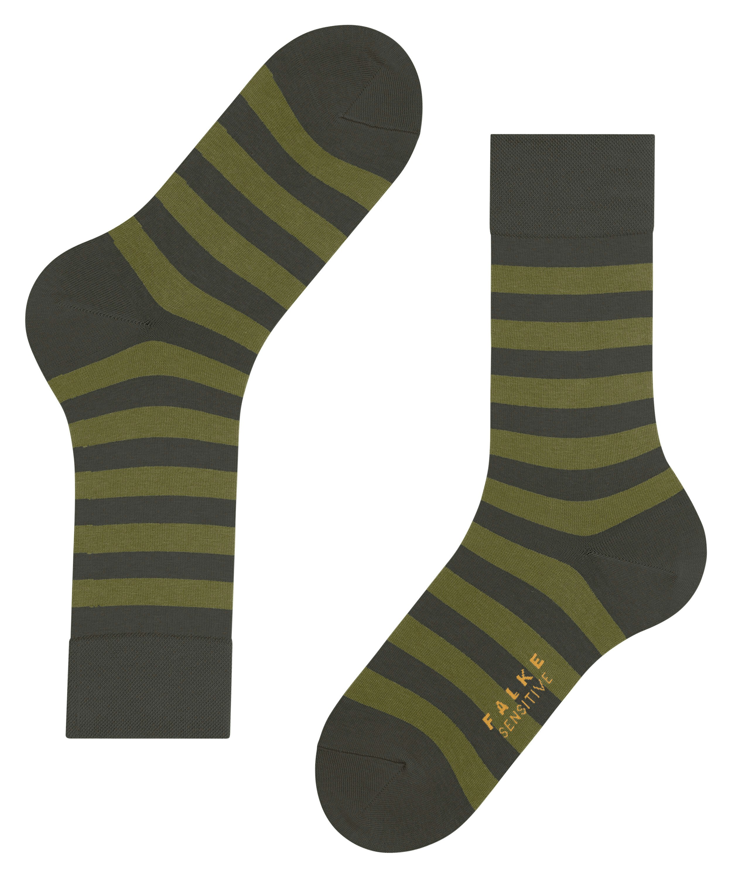 FALKE Sensitive Mapped Line herensokken, olijfgroen (military)