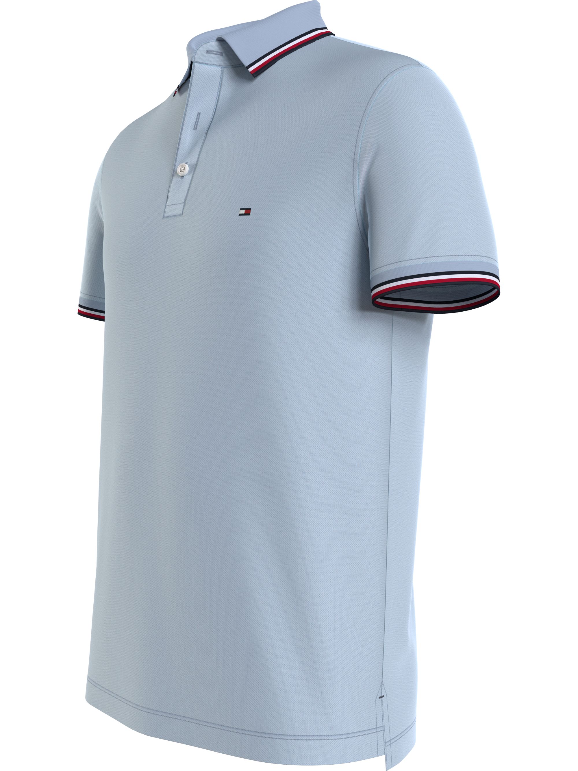 Tommy Hilfiger 1985 Rwb Tipped Slim Polo, heren poloshirt, lichtblauw