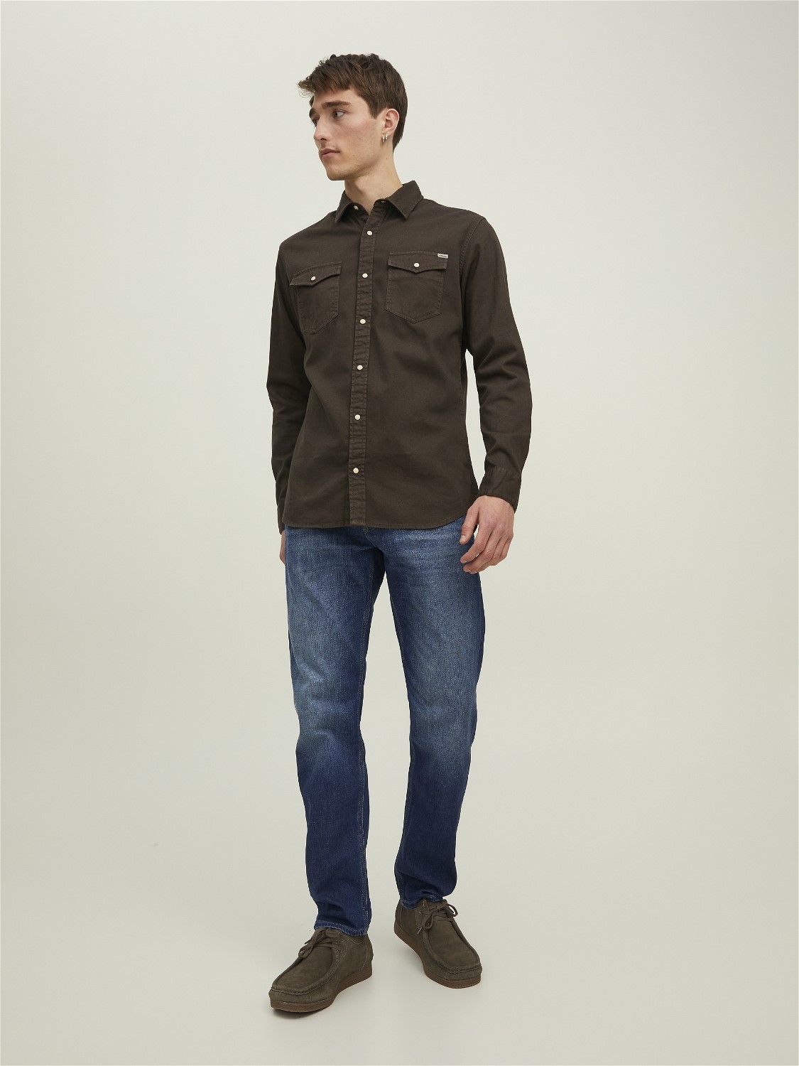 JACK & JONES Mike Wood Jos regular fit, heren jeans, denimblauw