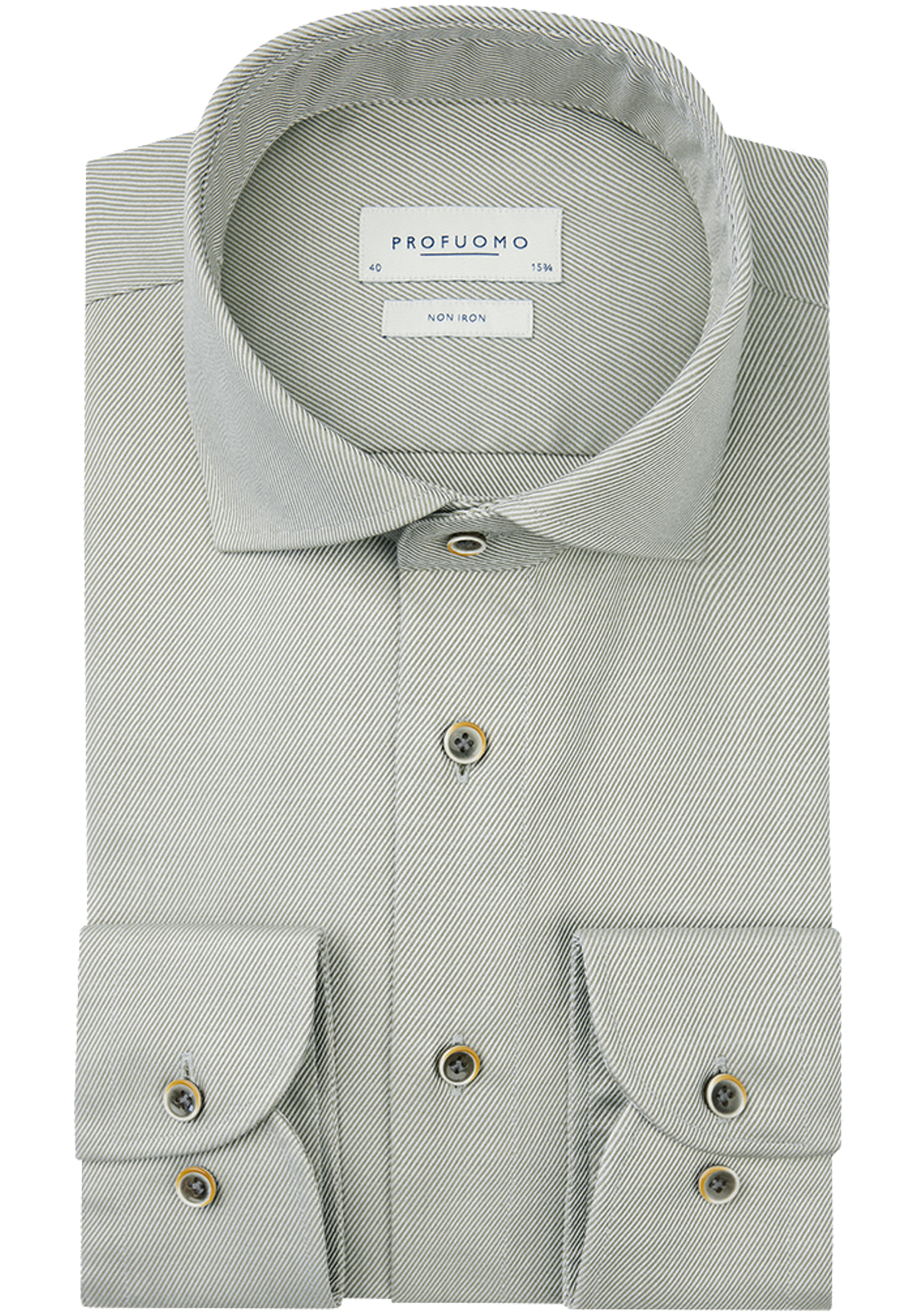 Profuomo slim fit heren overhemd, twill, groen