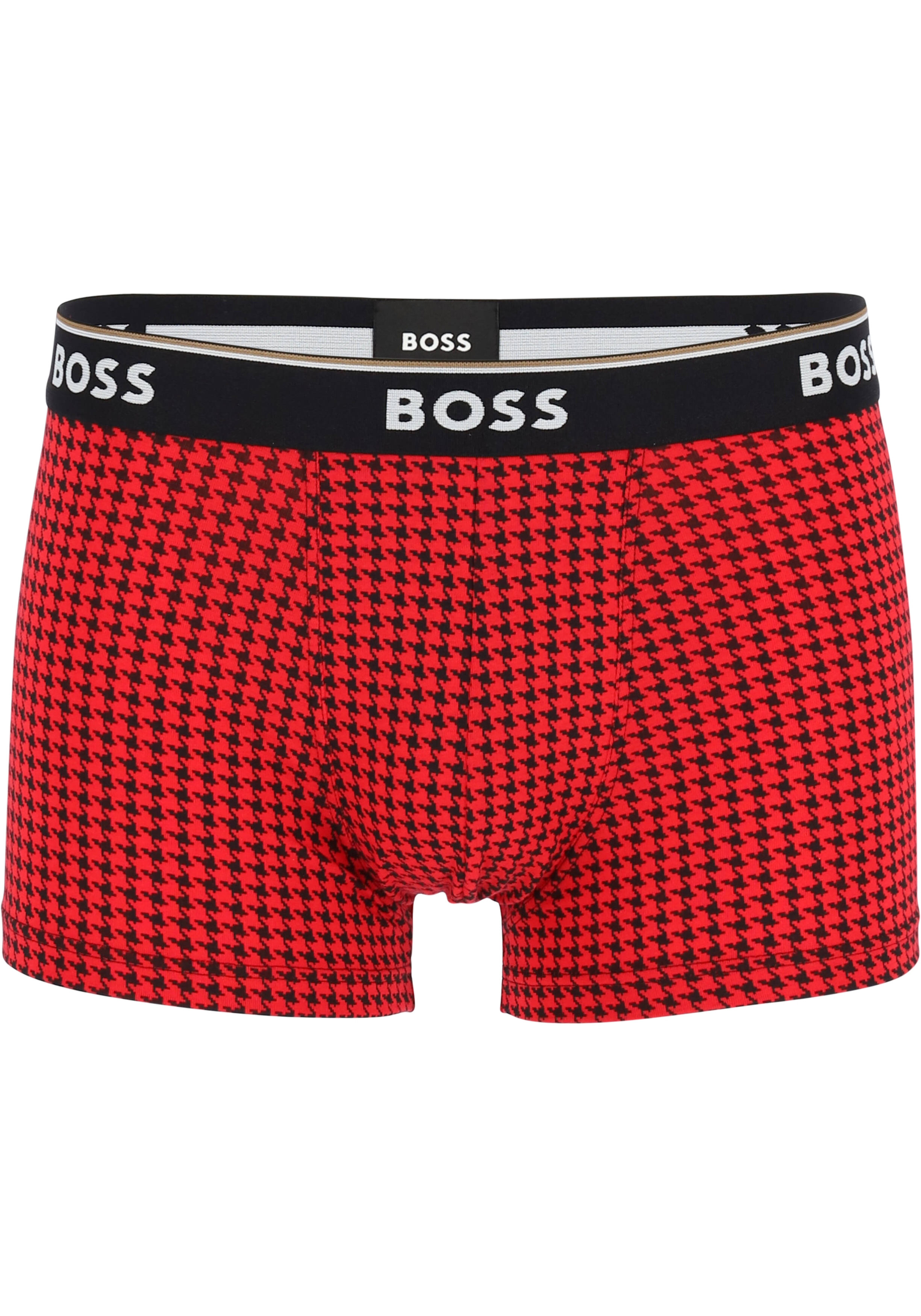 HUGO BOSS Power trunks (3-pack), heren boxers kort, rood-zwart geruit, zwart en zwart-wit geruit