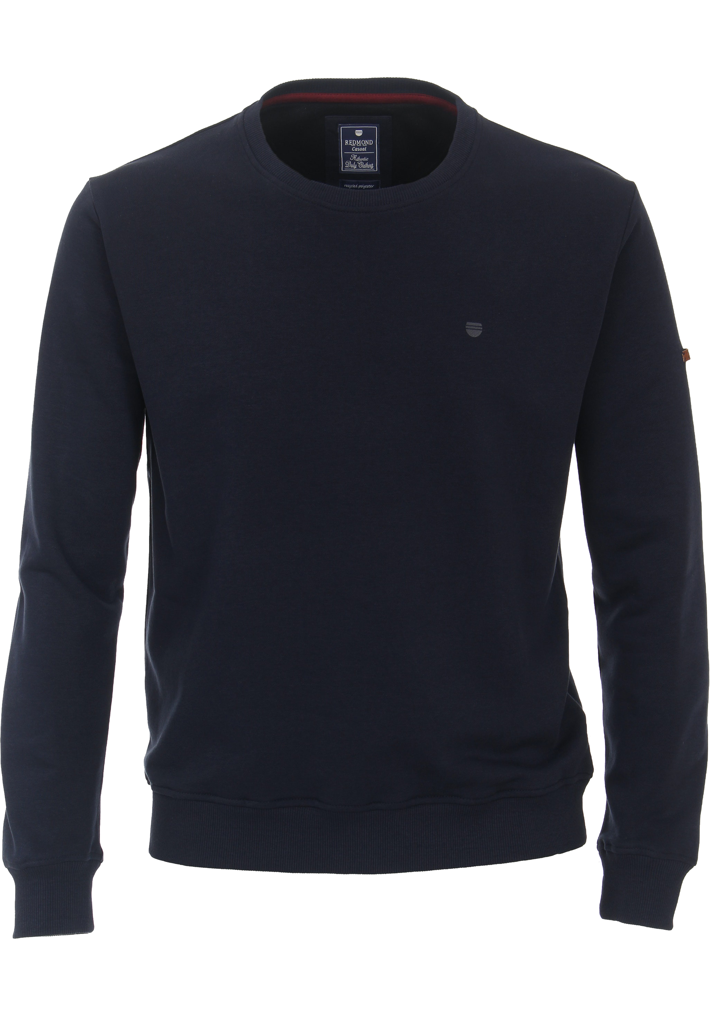 Redmond heren sweatshirt katoenmengsel, O-hals, blauw (middeldik)