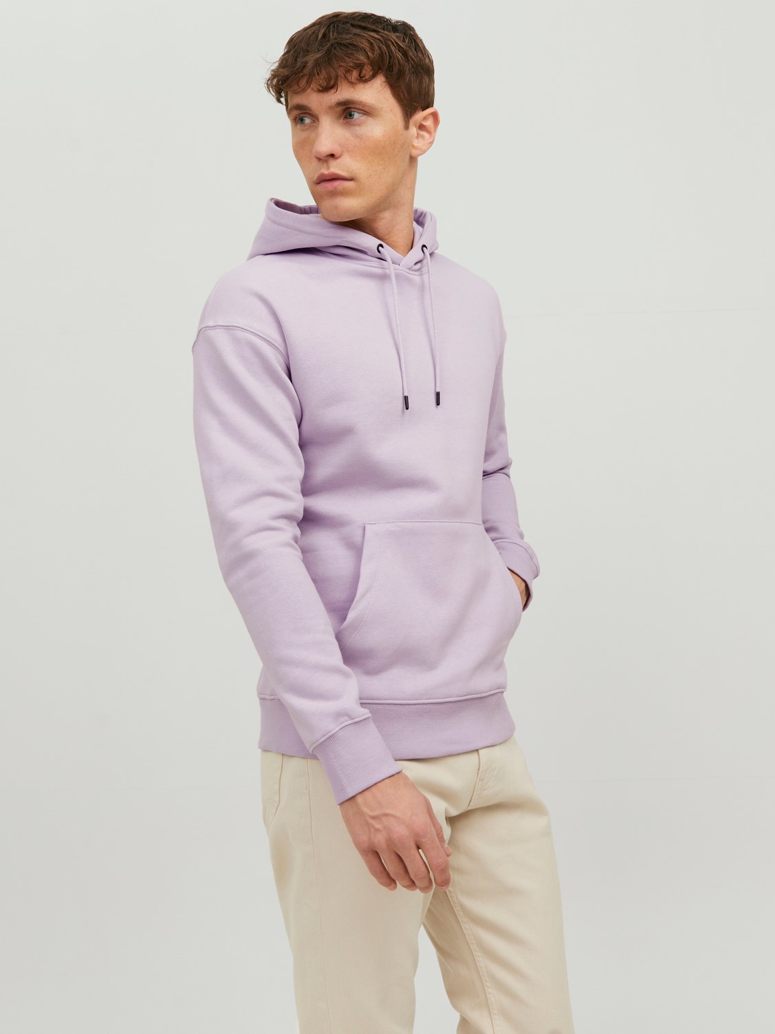 JACK & JONES Star basic sweat hood regular fit, heren hoodie katoenmengsel met capuchon, lila