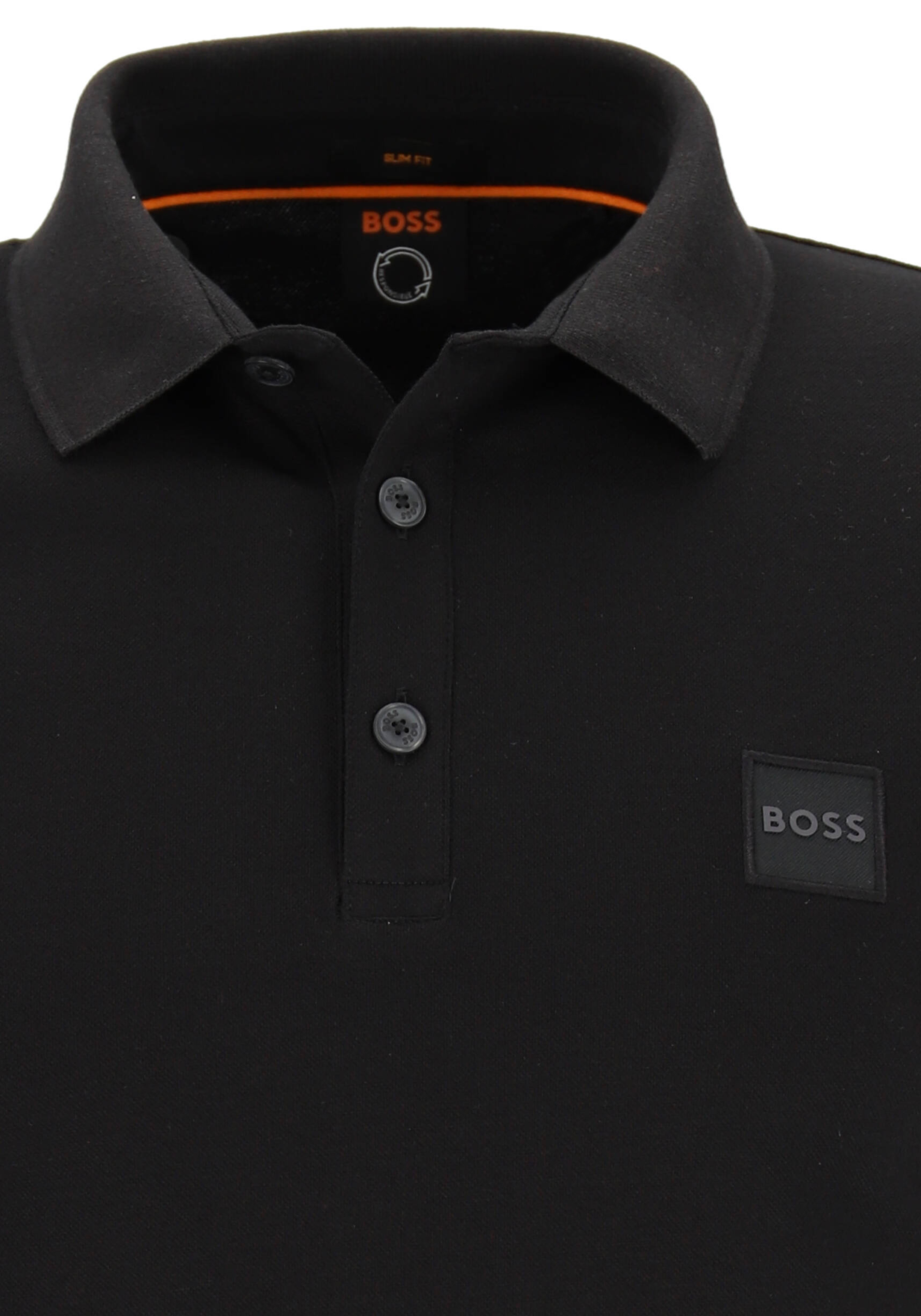 HUGO BOSS Passenger slim fit polo, stretch heren polo korte mouw, zwart
