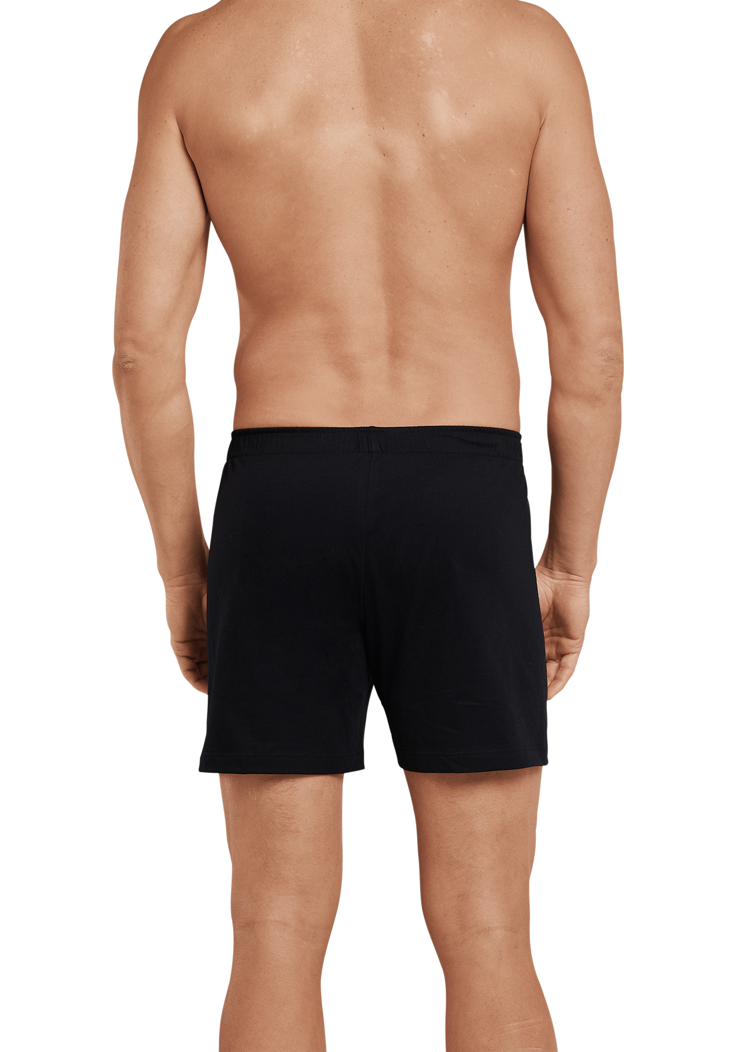SCHIESSER Cotton Essentials boxershorts wijd (2-pack), tricot, zwart en fijn gestreept