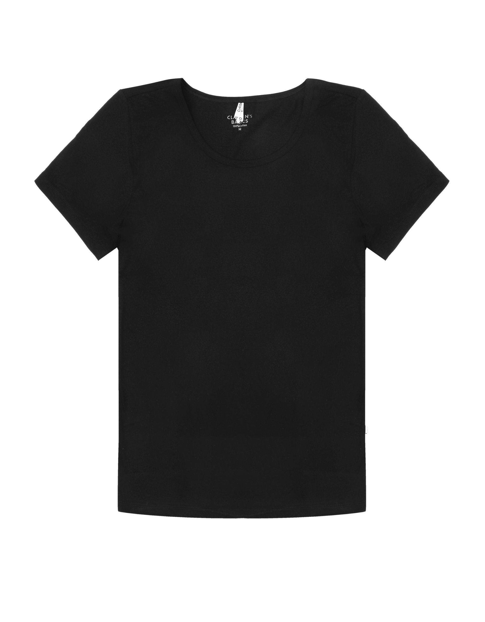 Claesen's dames Basics T-shirt (1-pack), loose fit O-hals T-shirt korte mouw, zwart