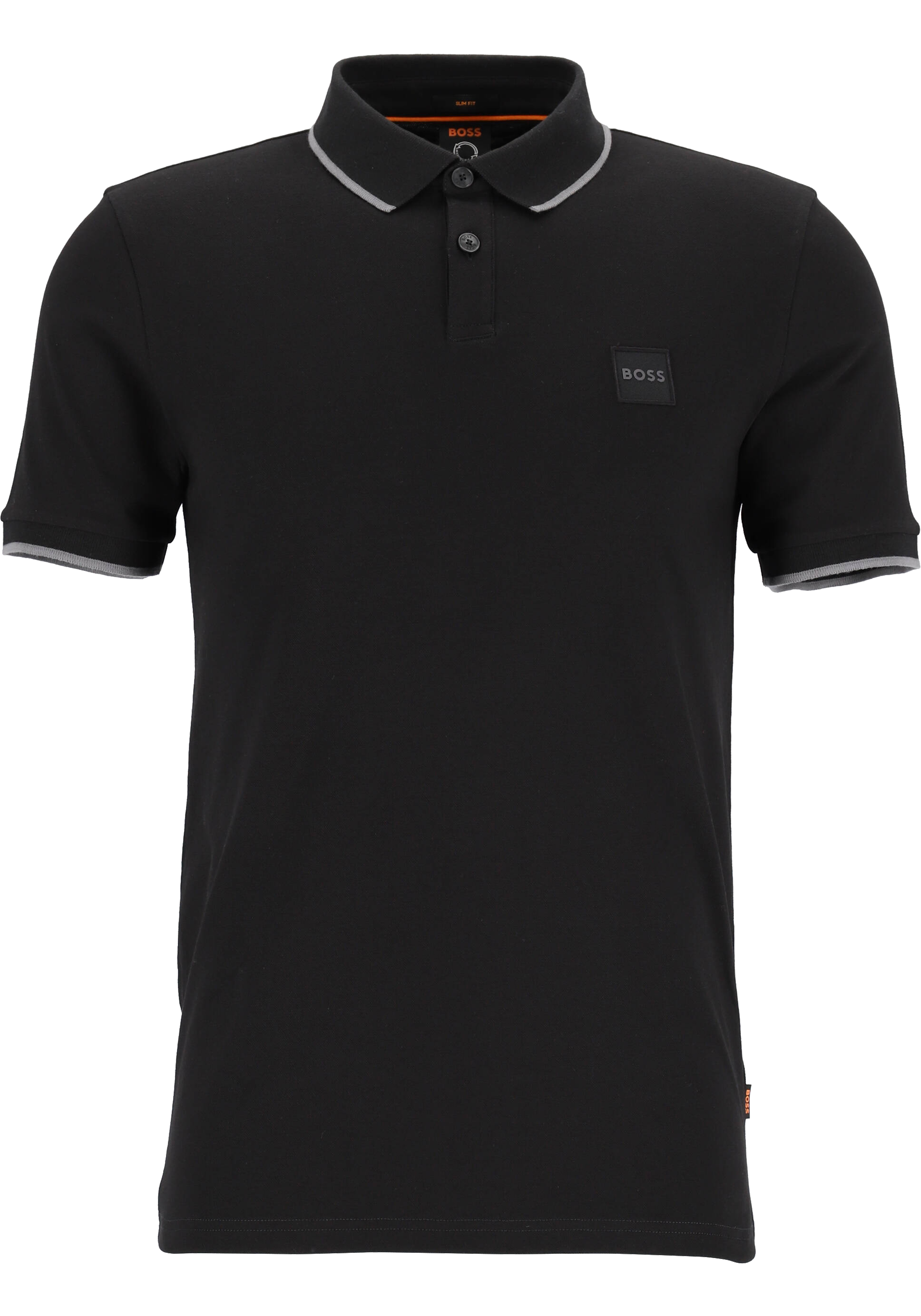 HUGO BOSS Passertip slim fit polo, stretch heren polo korte mouw, zwart