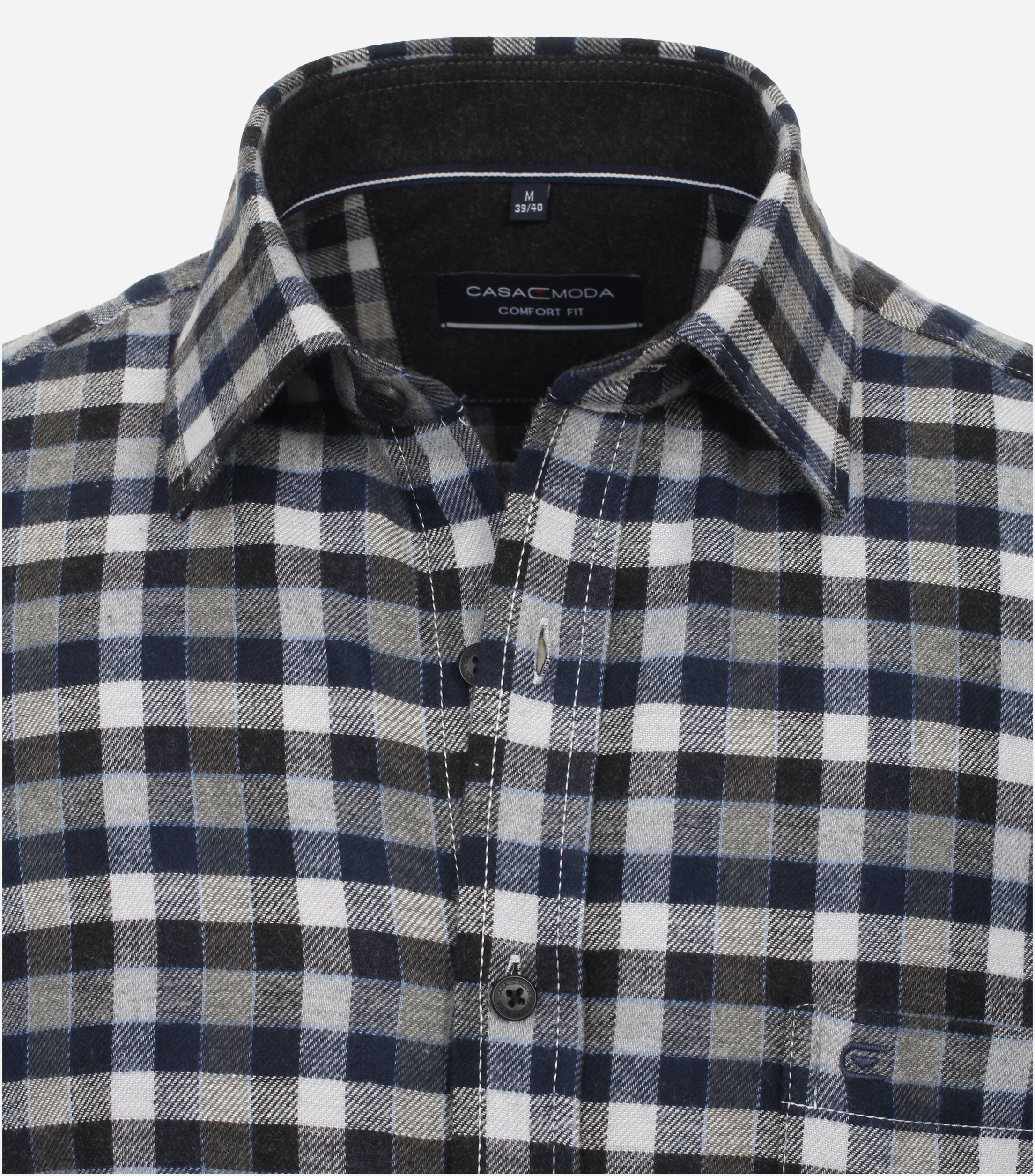 CASA MODA Sport comfort fit overhemd, flanel, groen geruit