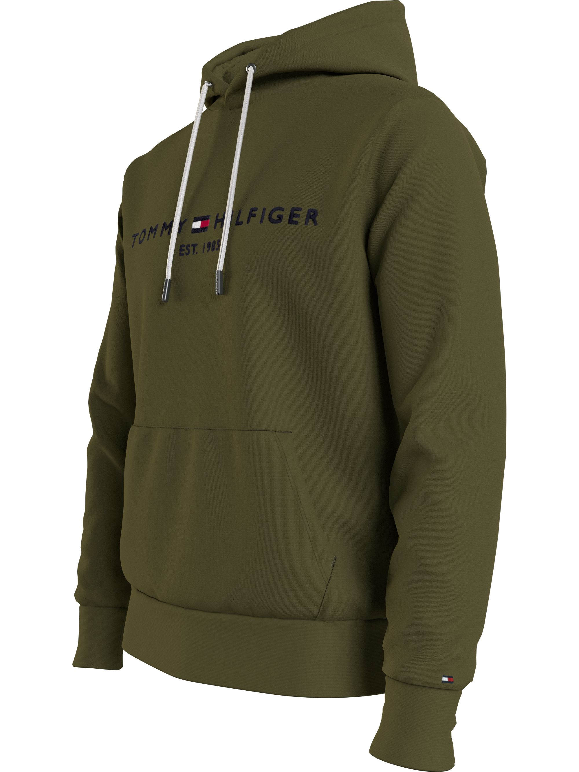 Tommy Hilfiger heren hoodie katoen, Tommy Logo Hoody, olijfgroen