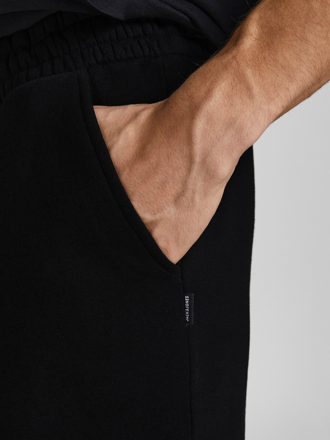 JACK & JONES Bradley Sweat Shorts loose fit, heren joggingbroek kort, zwart