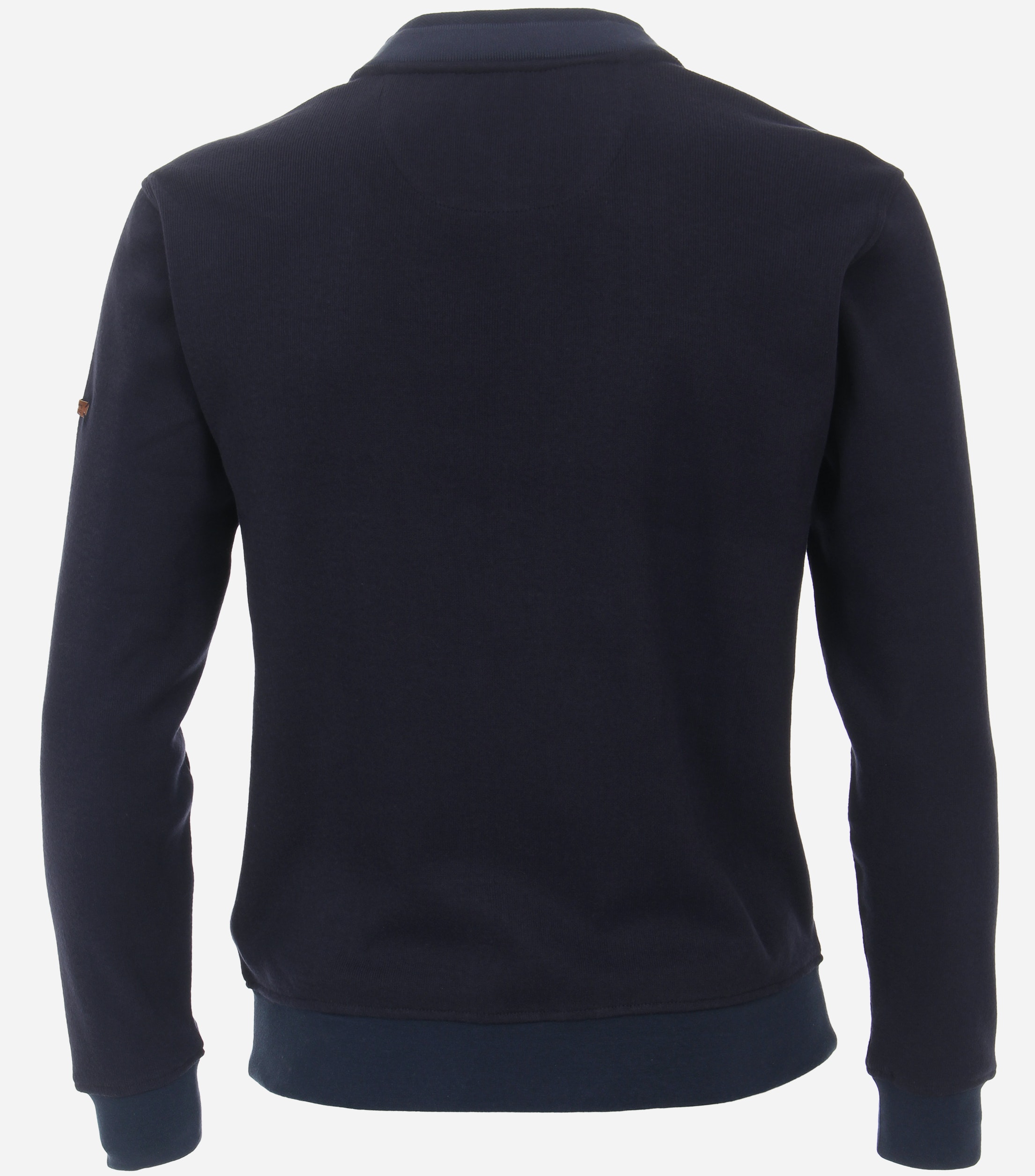 Redmond heren sweatvest katoenmengsel, opstaande kraag, blauw (middeldik)
