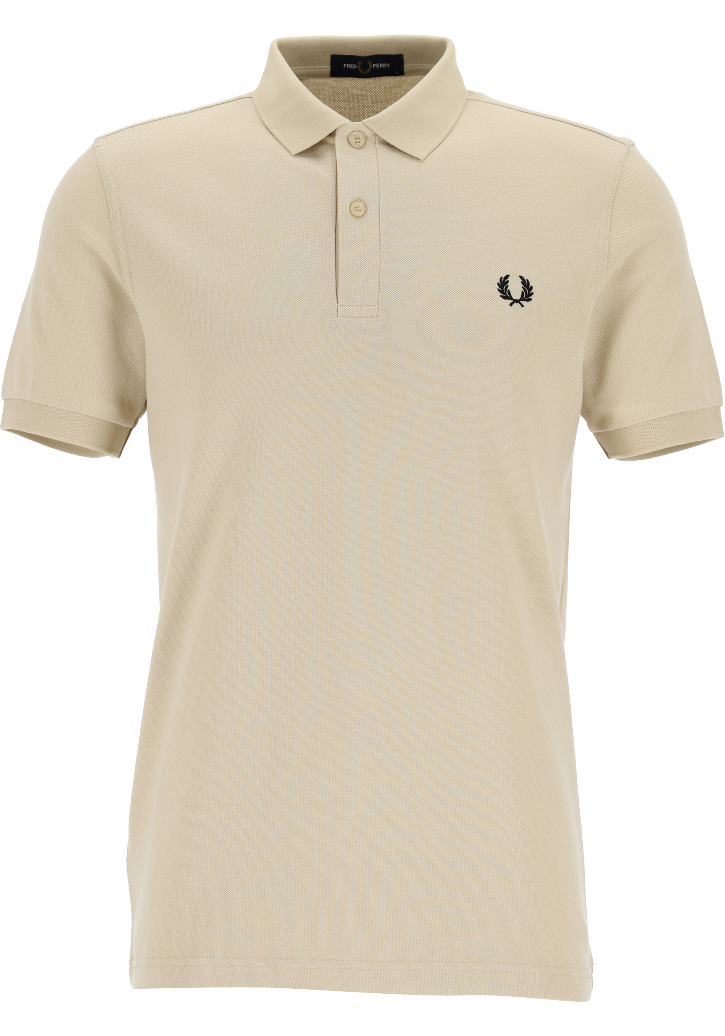 Fred Perry M6000 polo plain shirt, pique, Oatmeal  /  Black