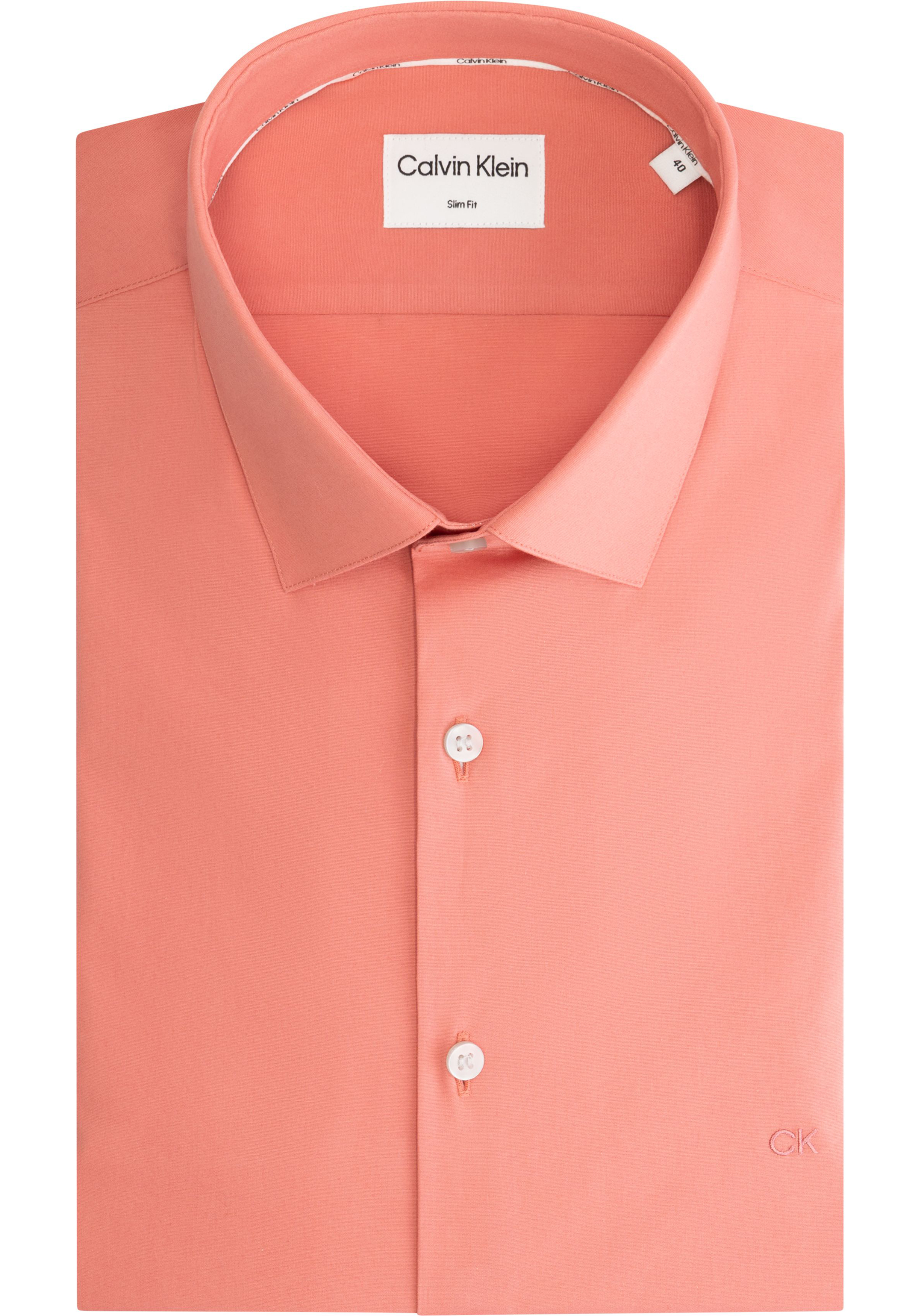 Calvin Klein slim fit overhemd, Poplin Stretch Slim Shirt, antiek roze