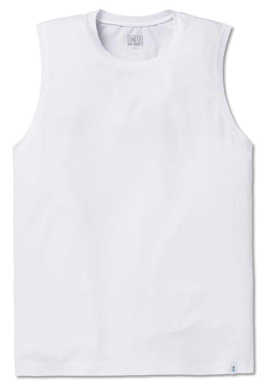 SCHIESSER Long Life Soft singlet (1-pack), heren onderhemd modieuze snit wit