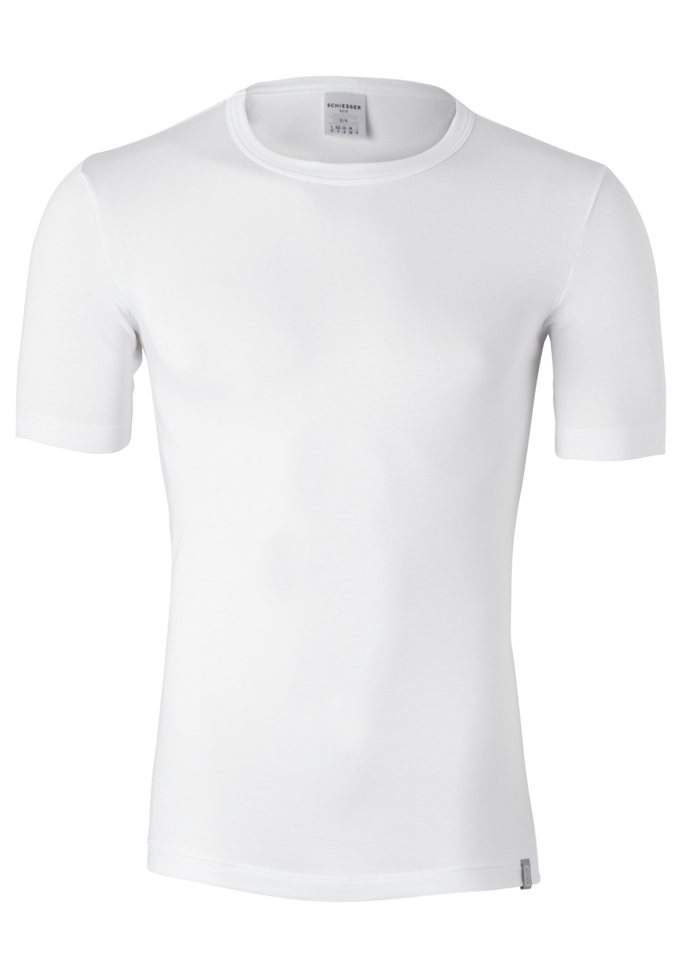 SCHIESSER 95/5 heren T-shirt (2-pack), O-hals, wit