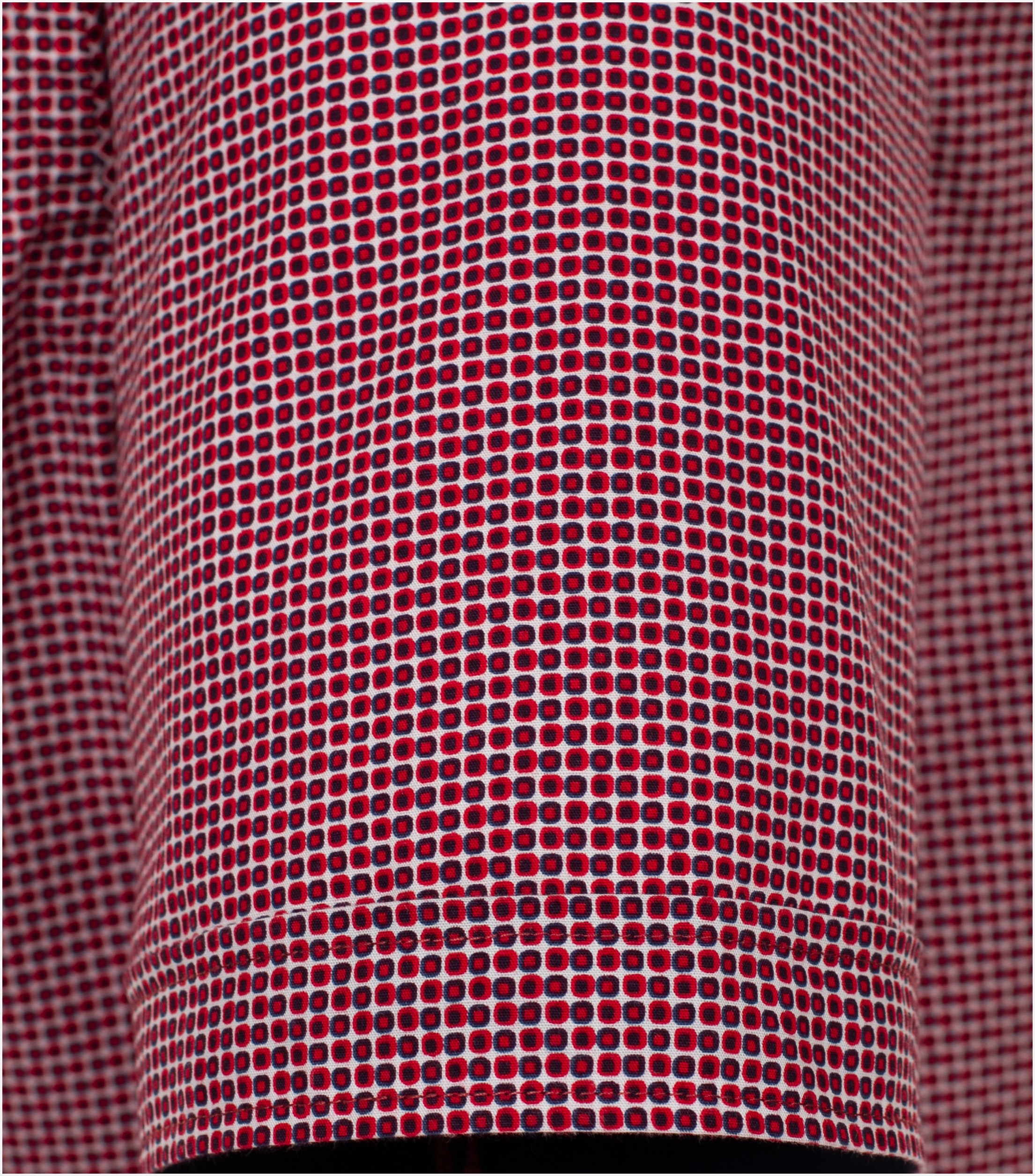Redmond comfort fit overhemd, korte mouw, popeline, rood dessin